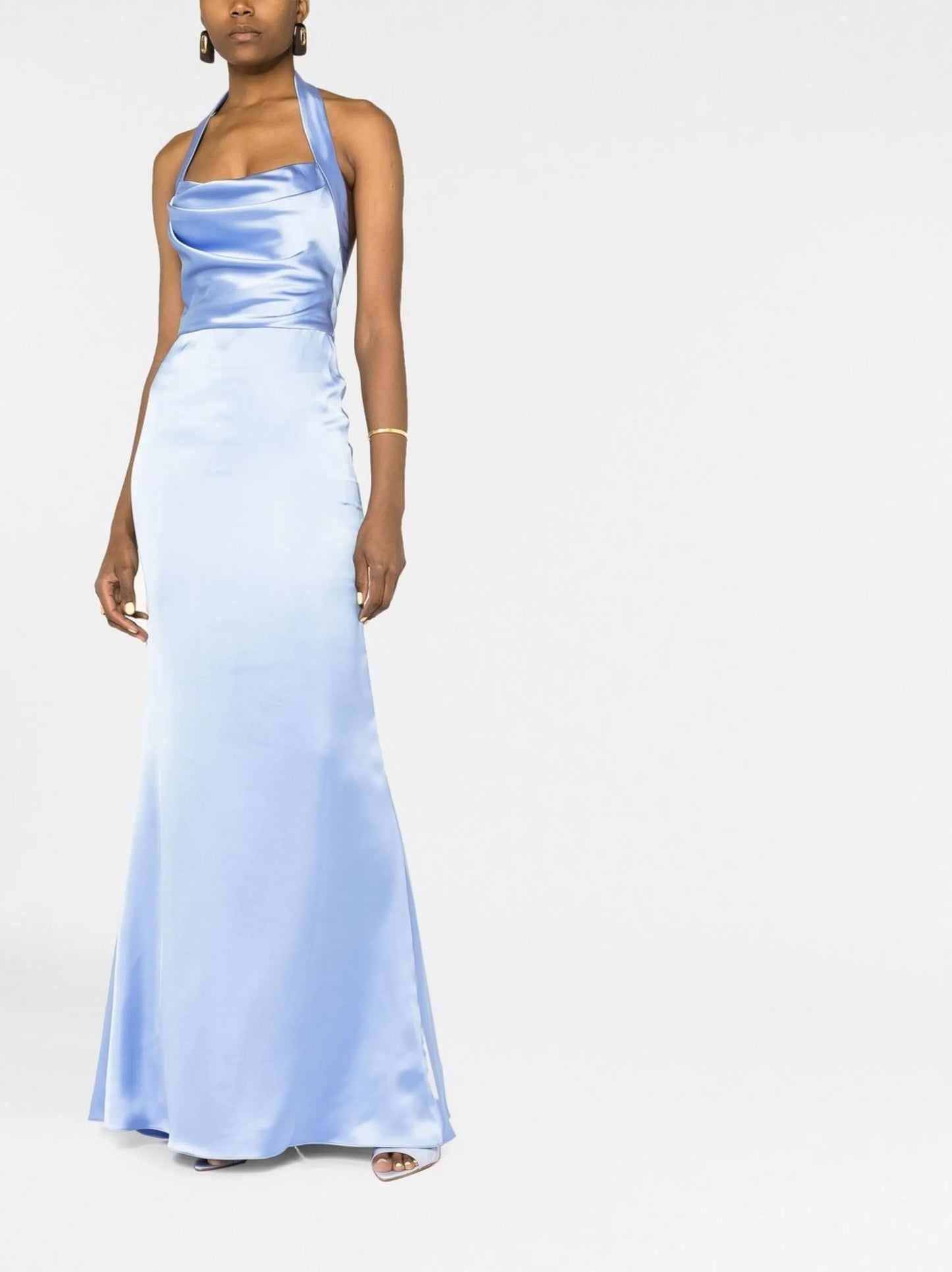 halterneck open-back gown