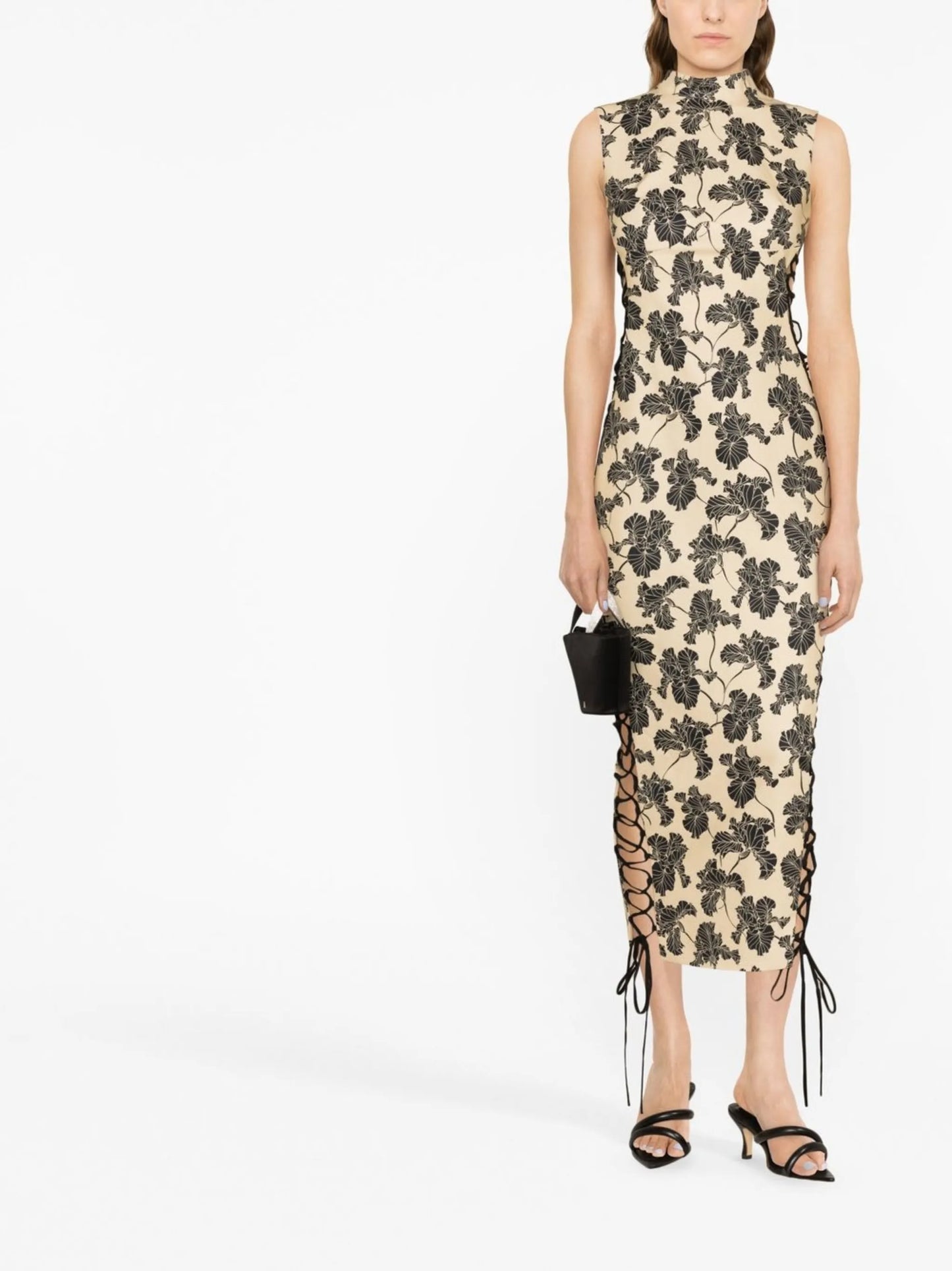 Elena lace-detail midi dress