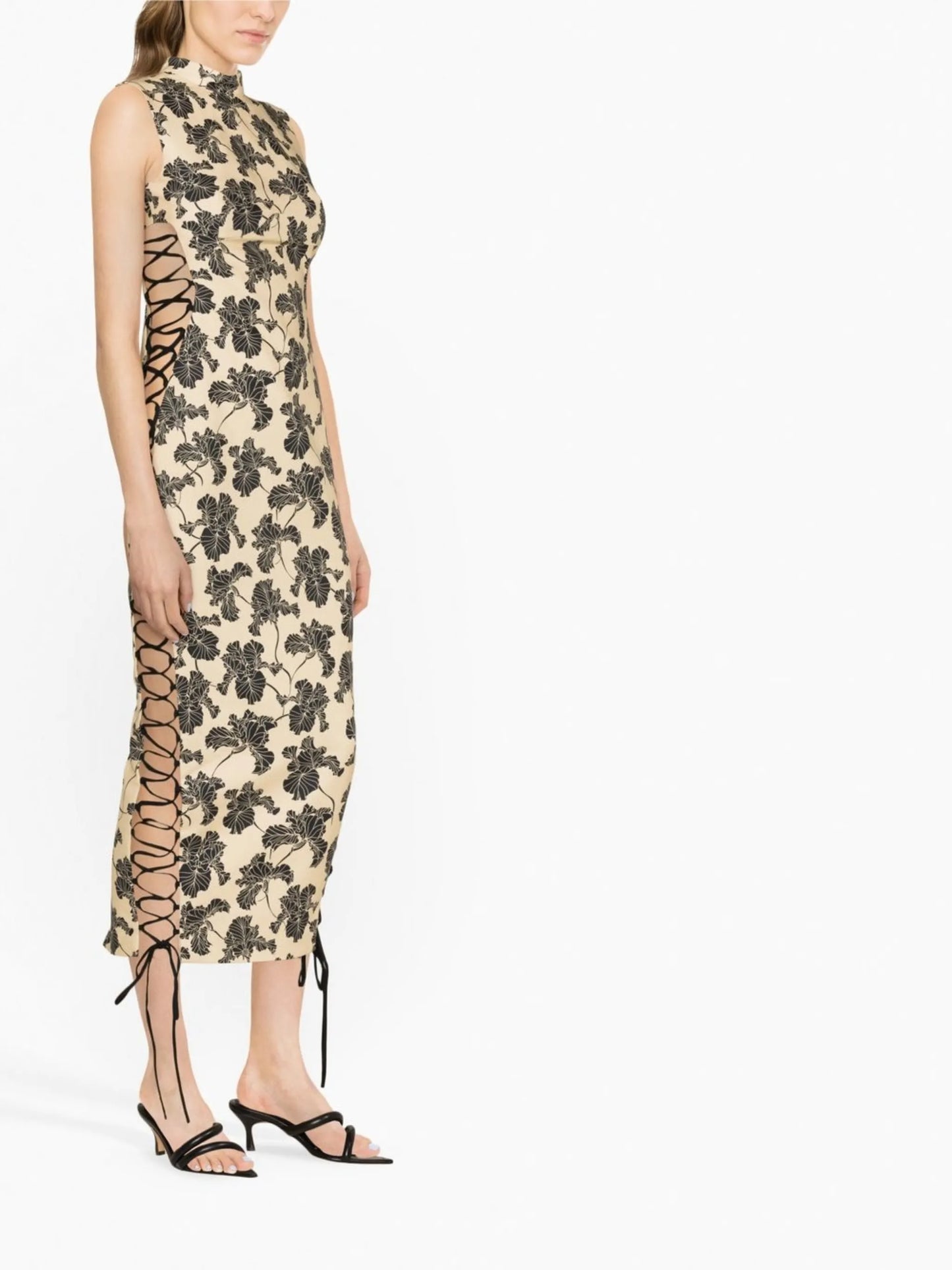 Elena lace-detail midi dress