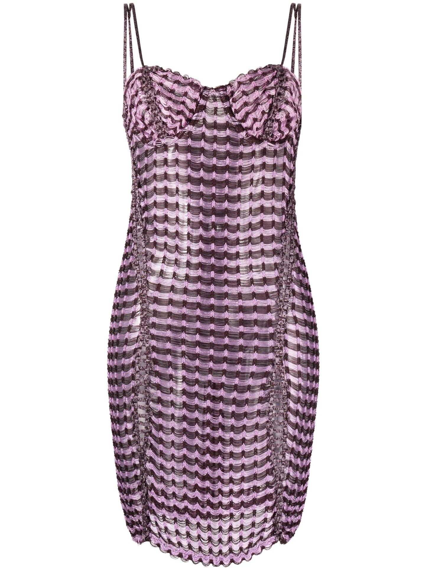 knot-detail open-knit dress