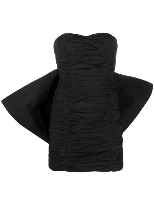 bow-detail pleated minidress