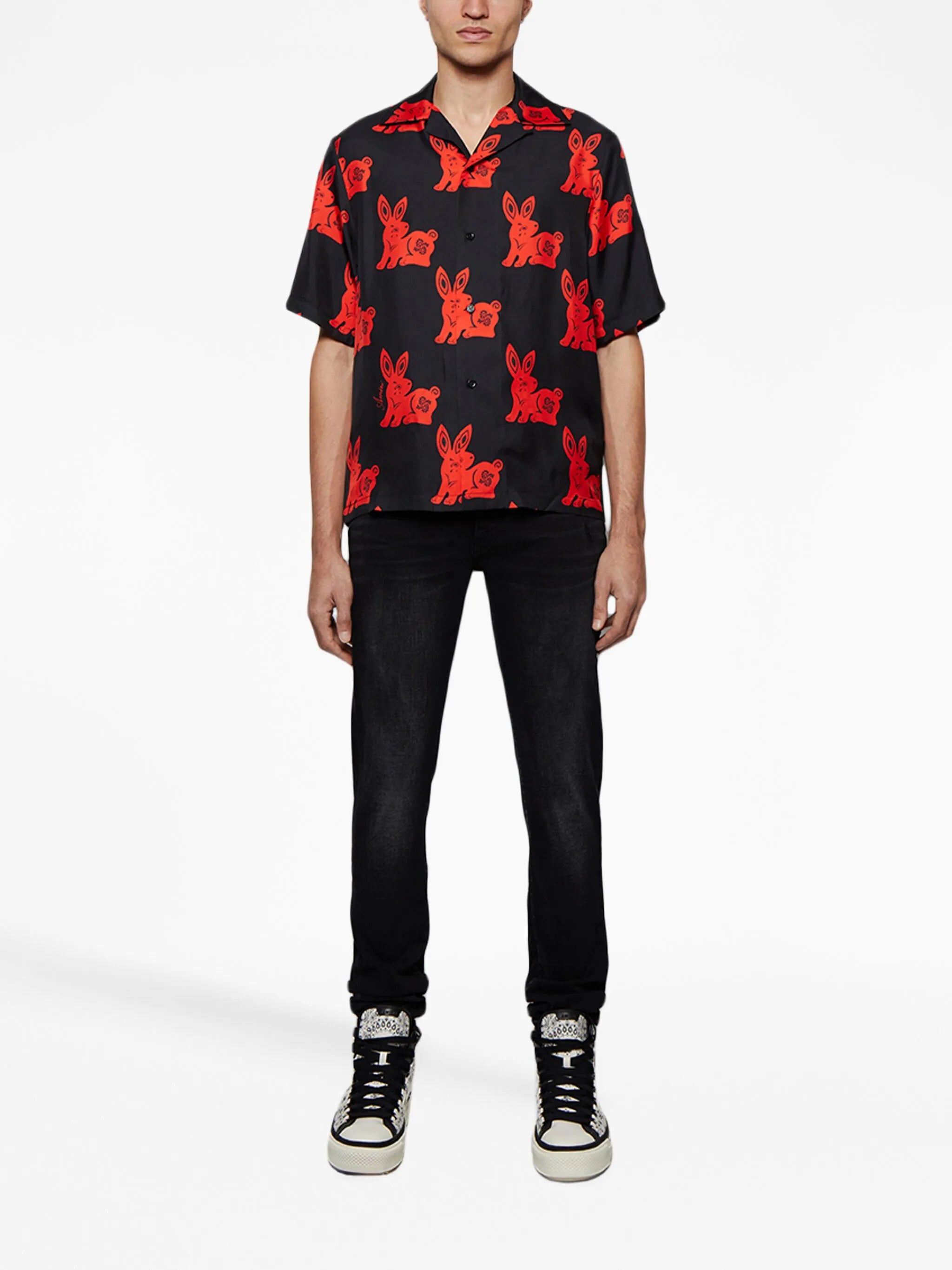 bandana-print high-top sneakers