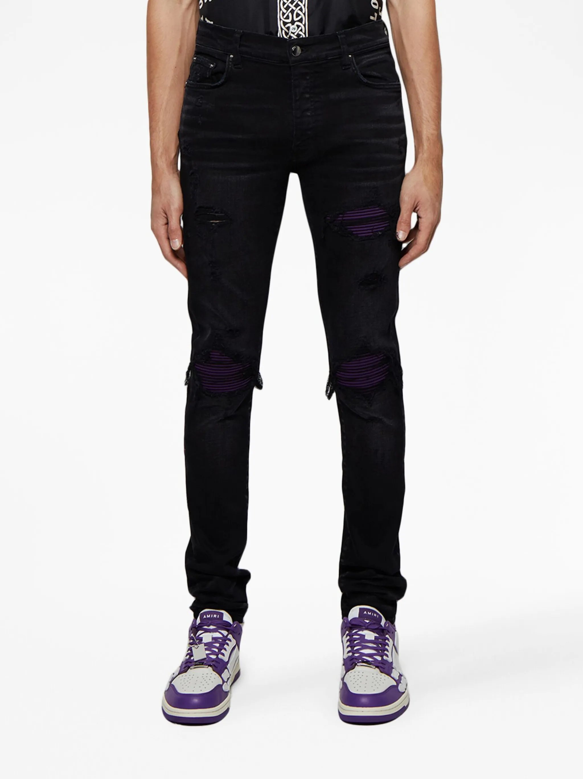 MX1 distressed skinny jeans