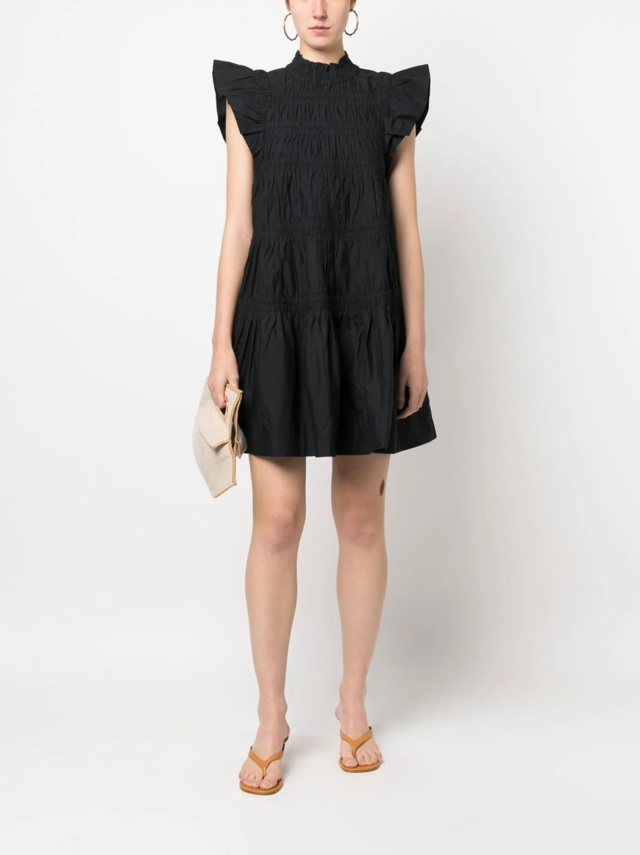Steph smocked cotton mini dress