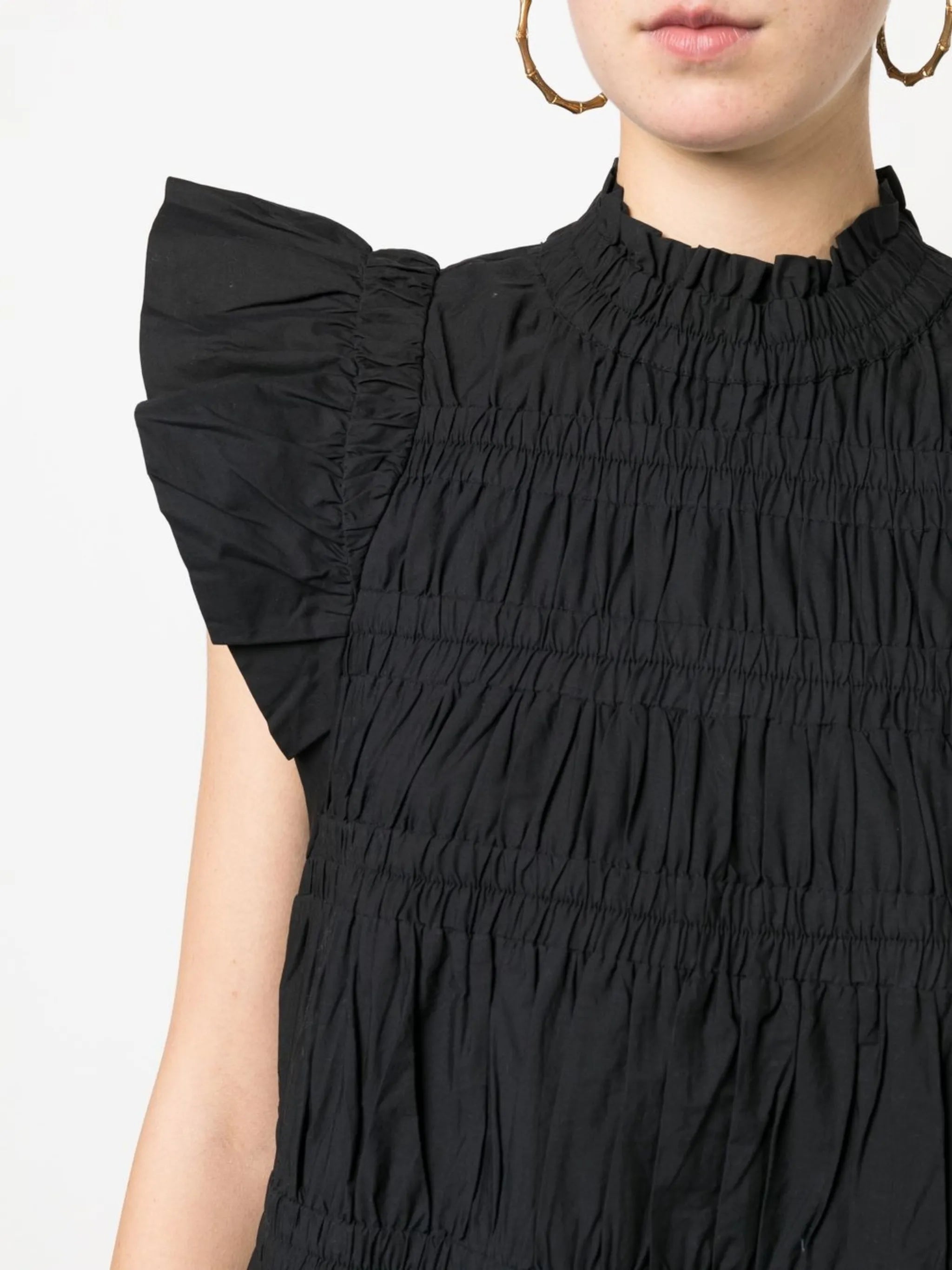 Steph smocked cotton mini dress