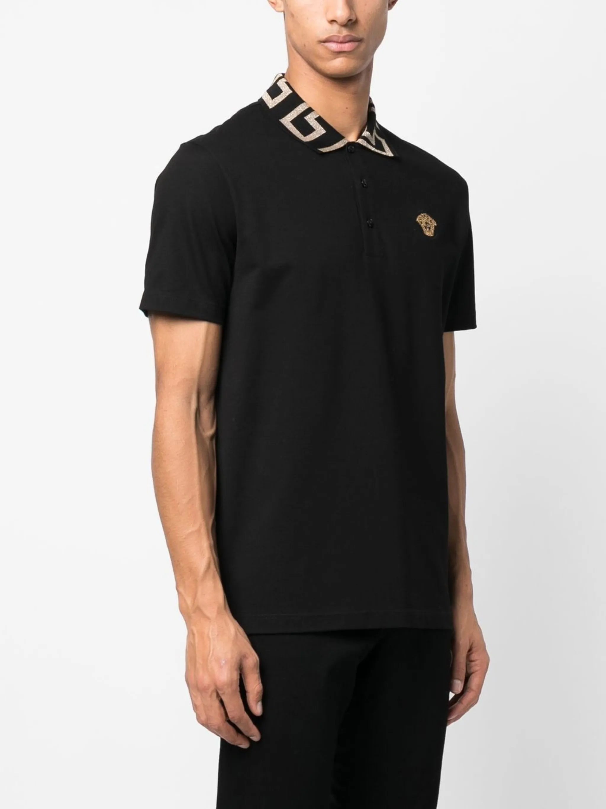 embroidered short-sleeved polo shirt