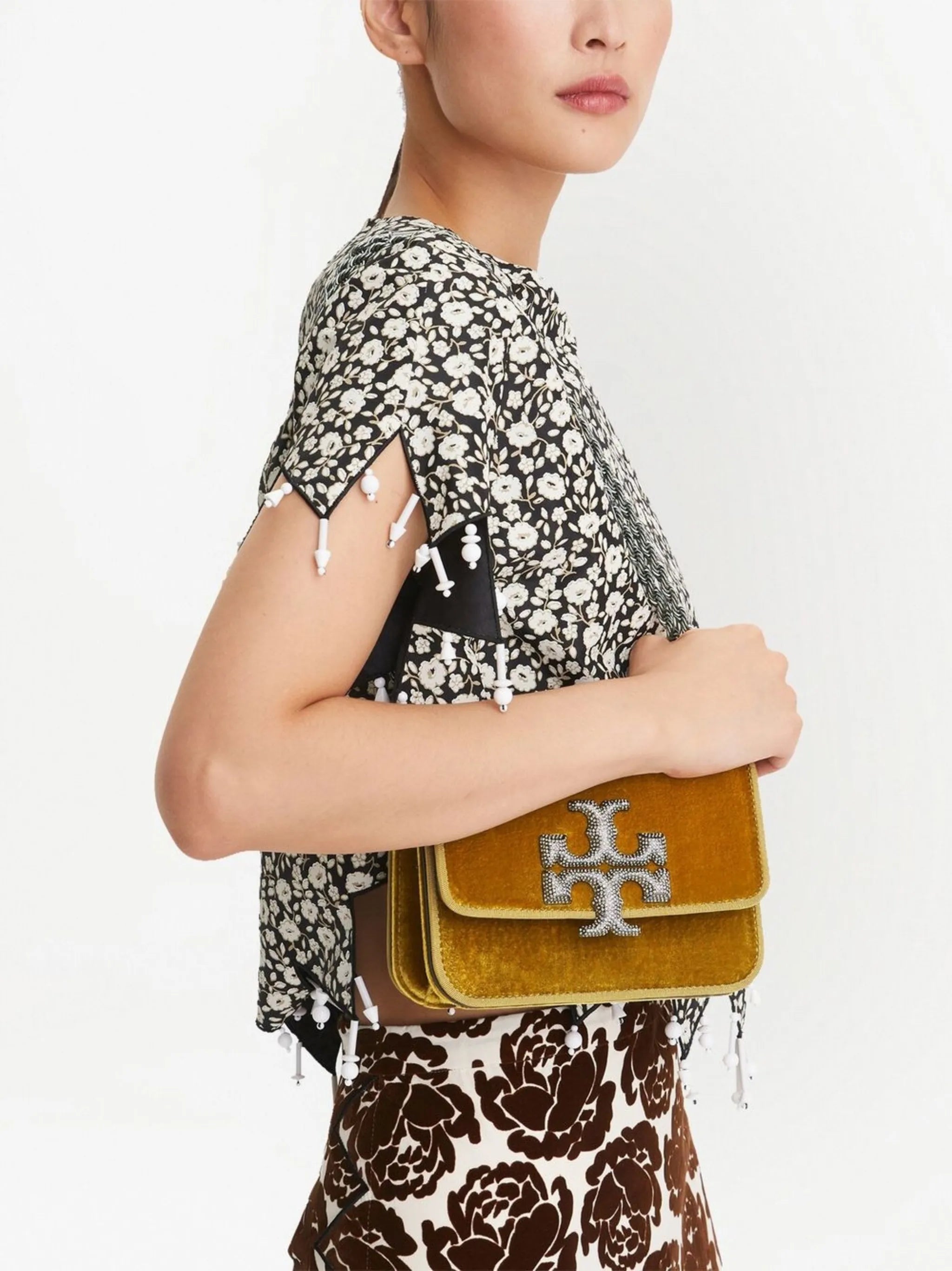 small Eleanor velvet shoulder bag