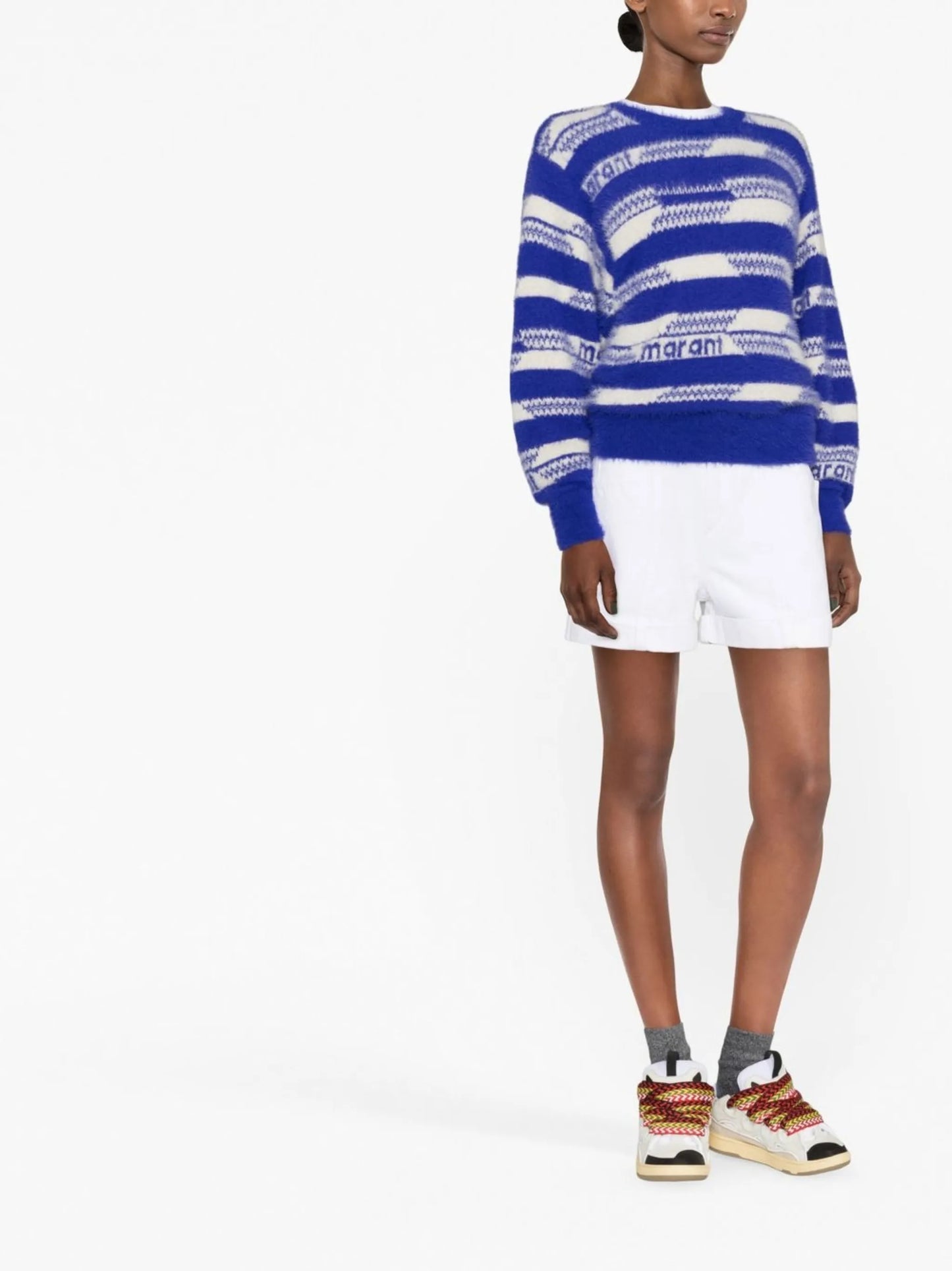 high-rise denim shorts