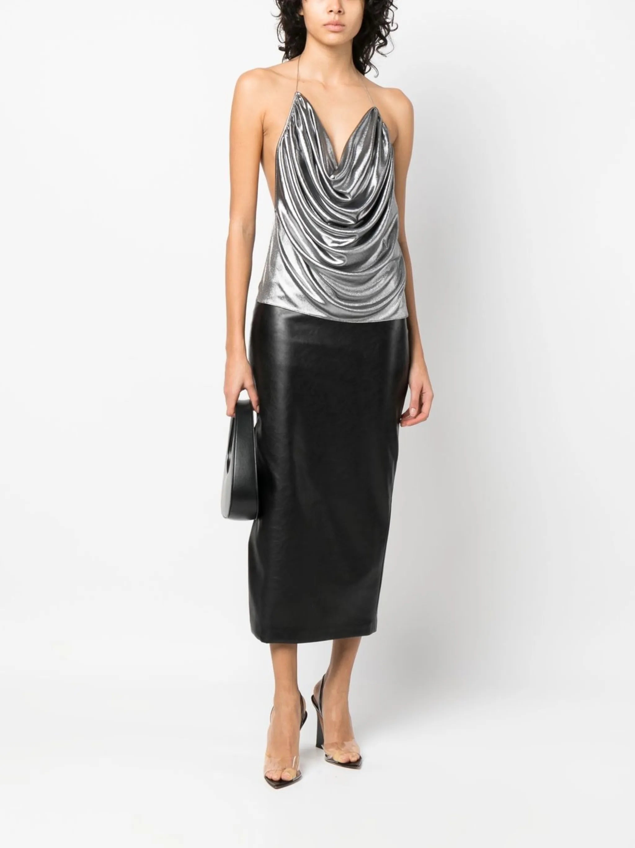 draped-detail halterneck top