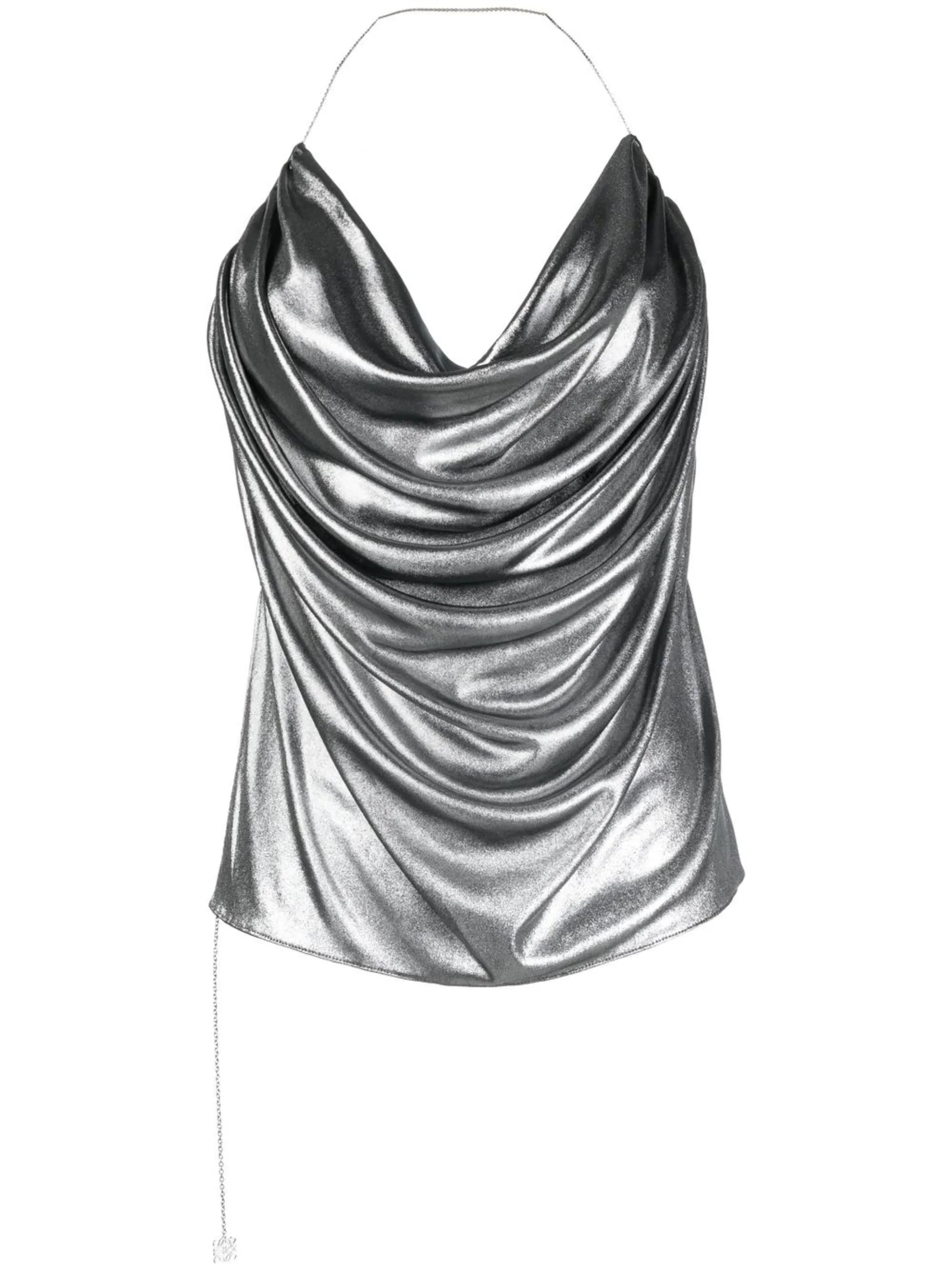 draped-detail halterneck top