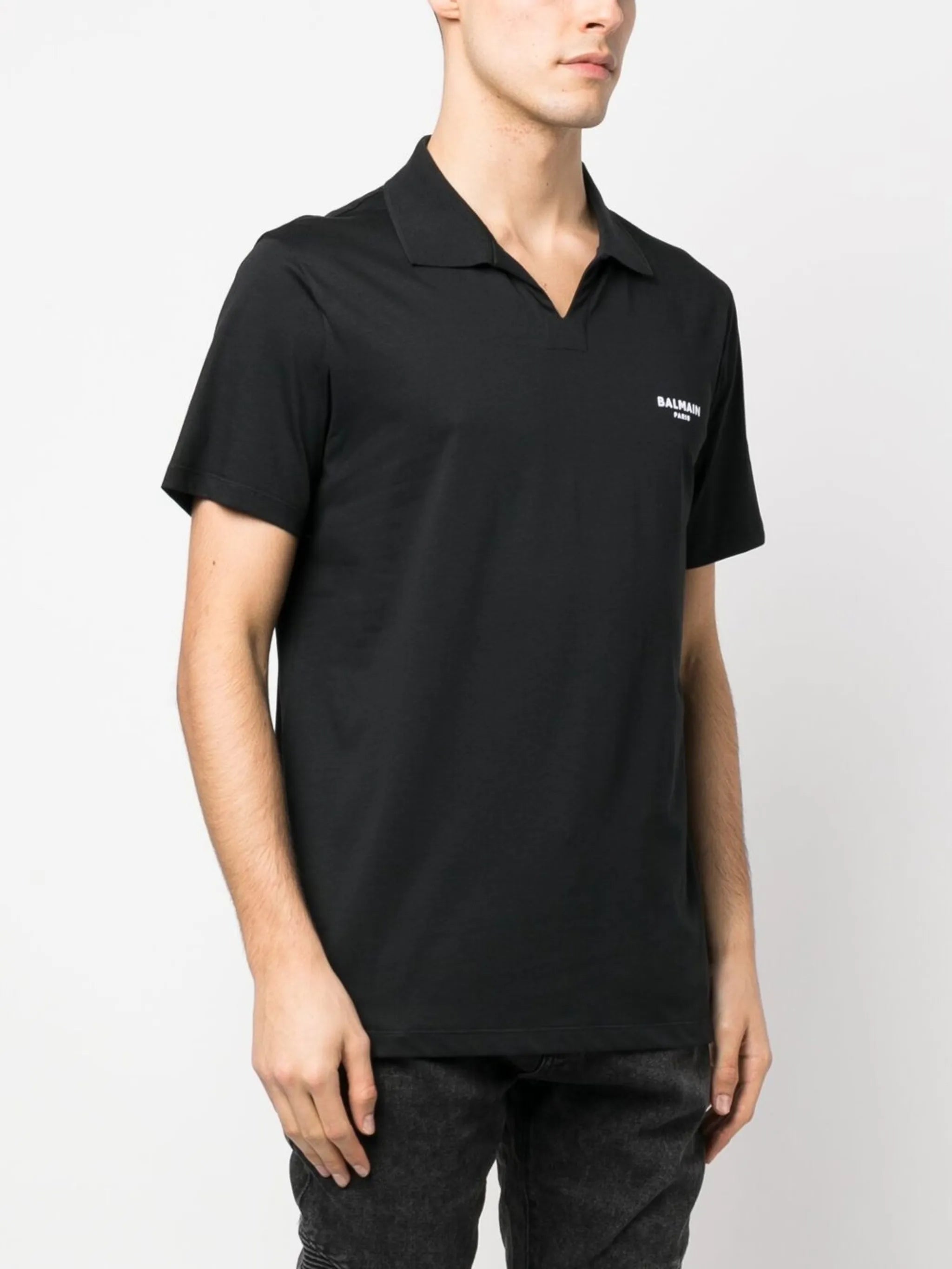wingtip-collar cotton T-shirt