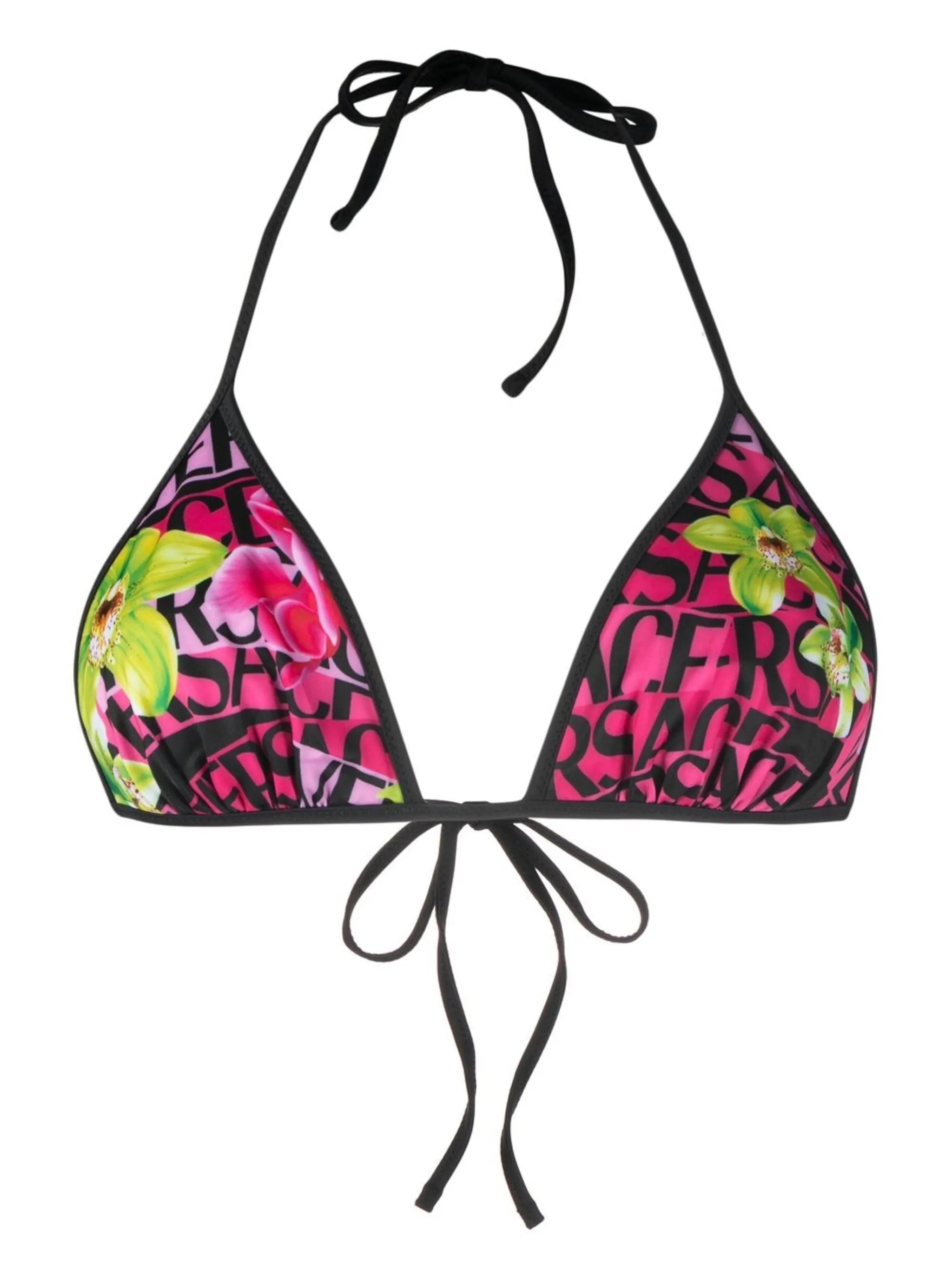 floral-print halterneck bikini