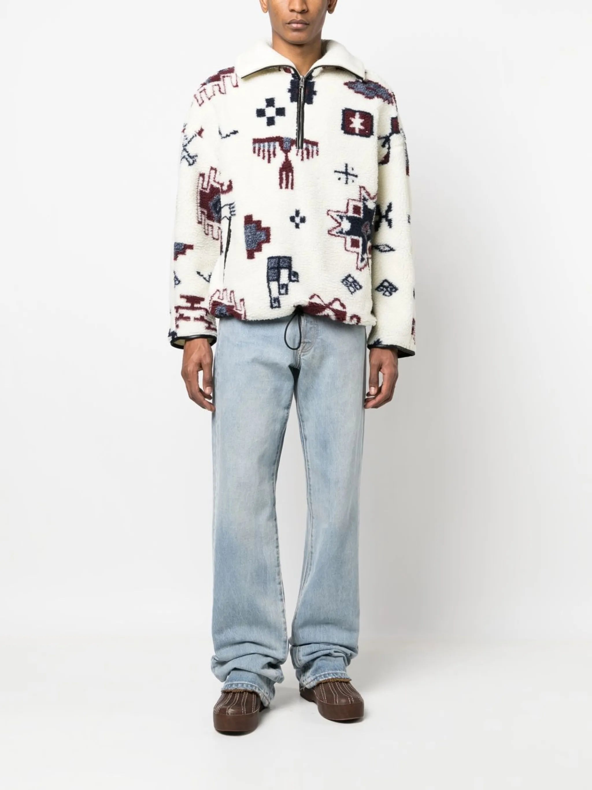 graphic-print fleece sweatshirt