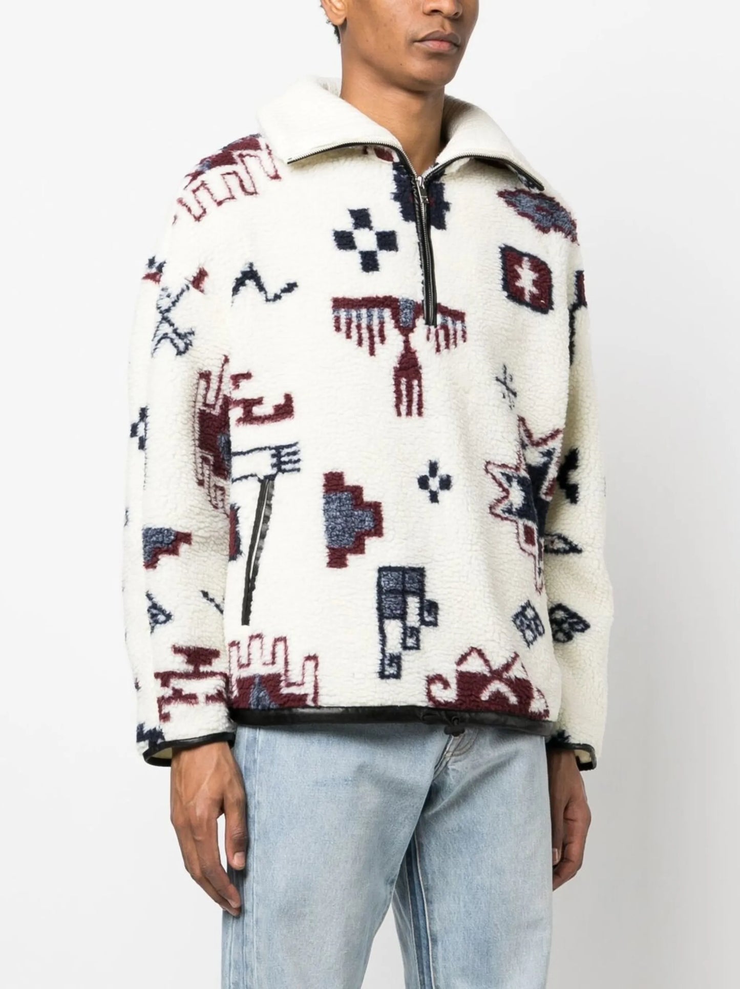 graphic-print fleece sweatshirt