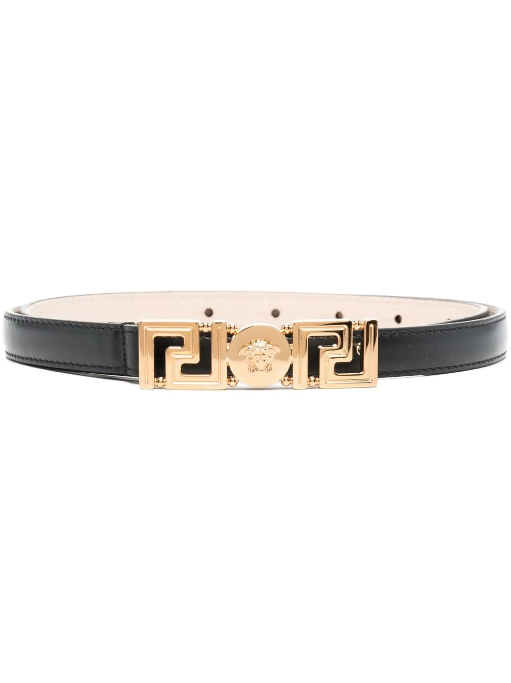 Medusa plaque buckle belt