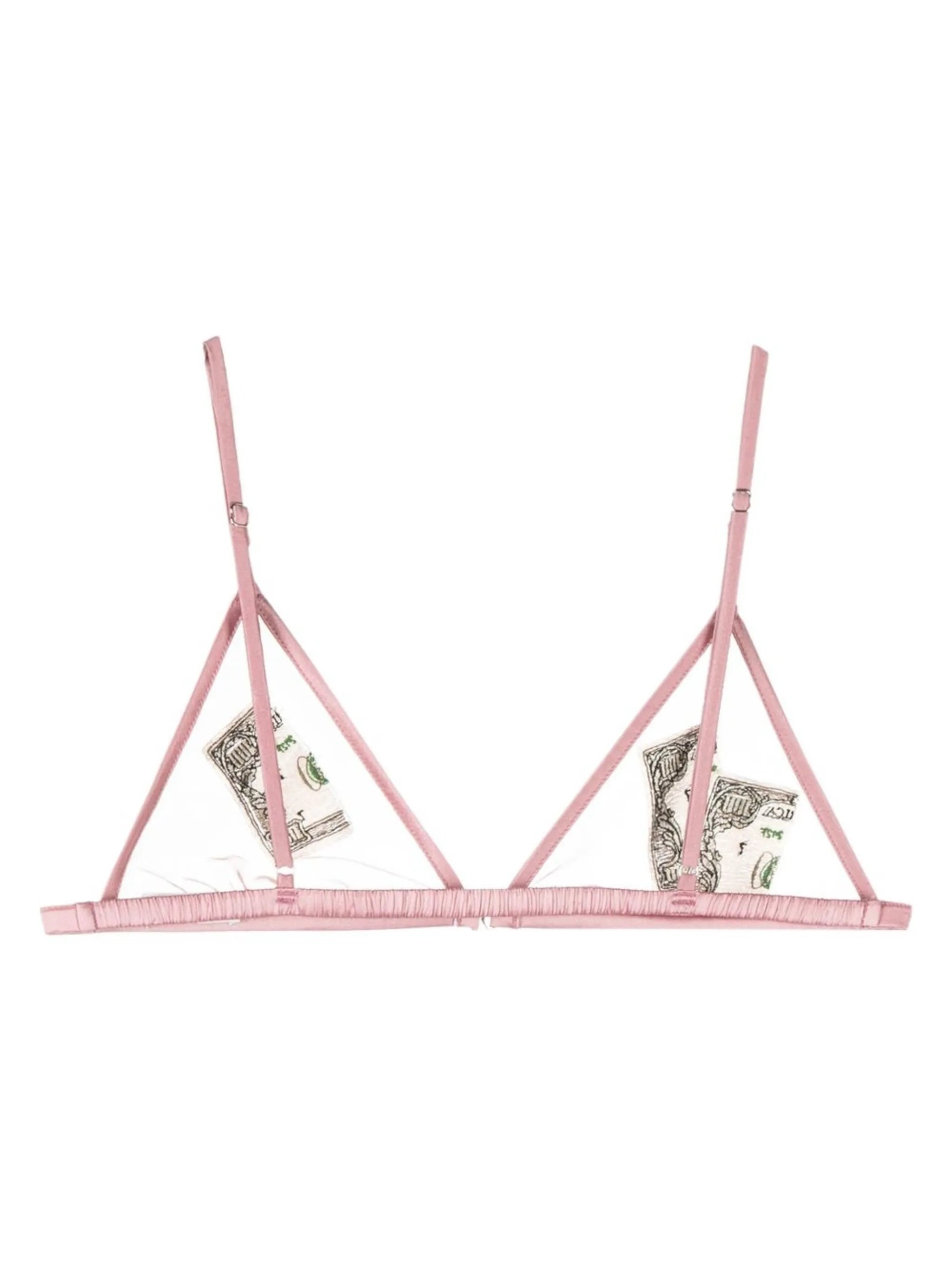 Money embroidered triangle bra