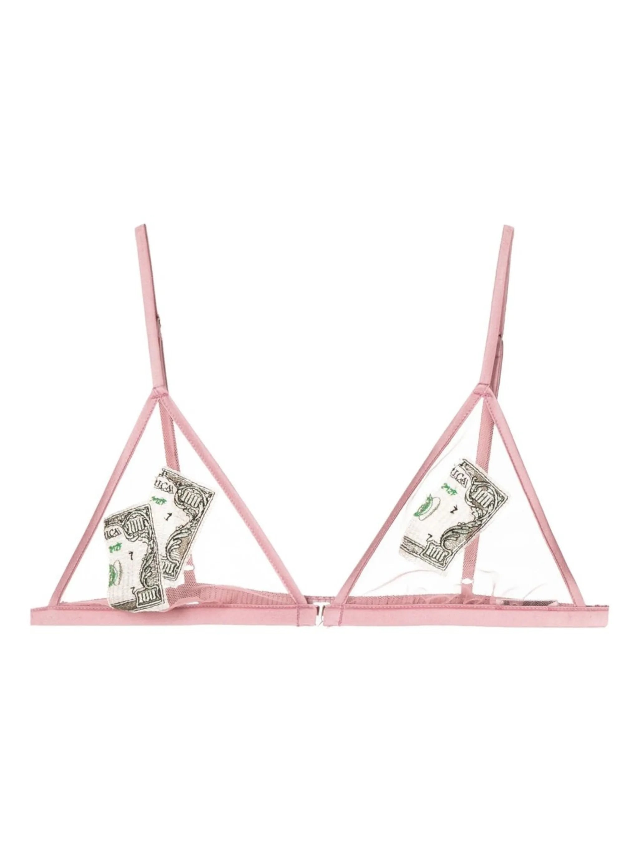 Money embroidered triangle bra