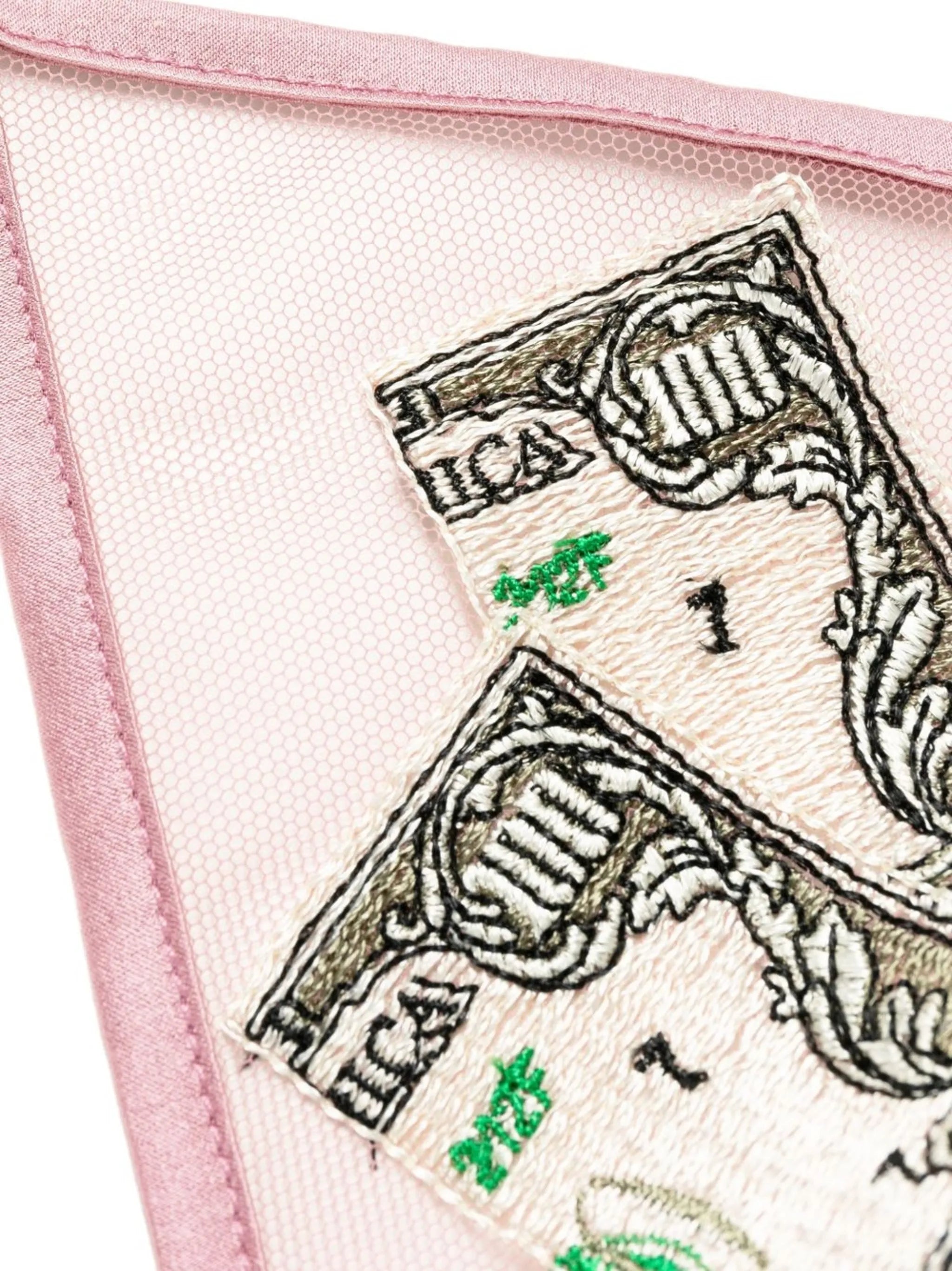 Money embroidered triangle bra