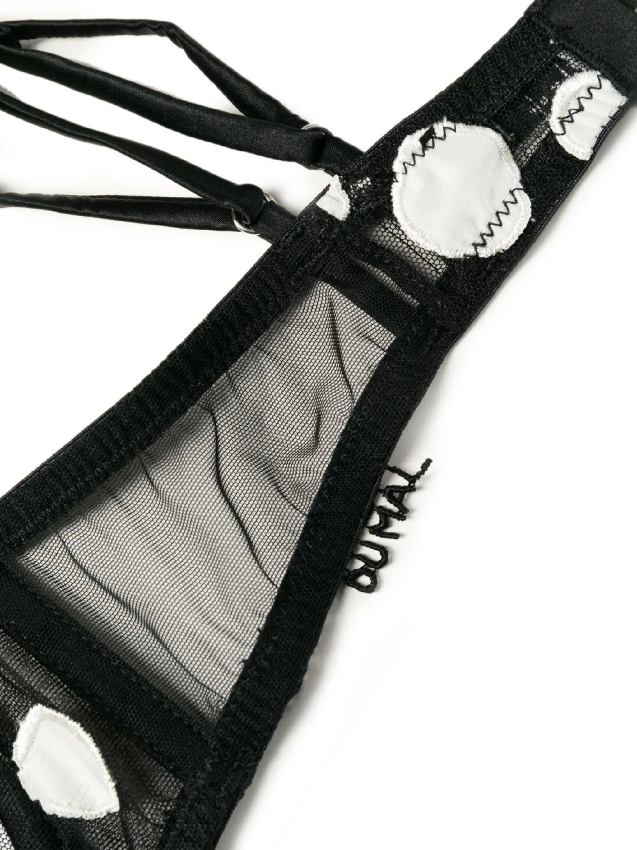 polka dot embroidered bra