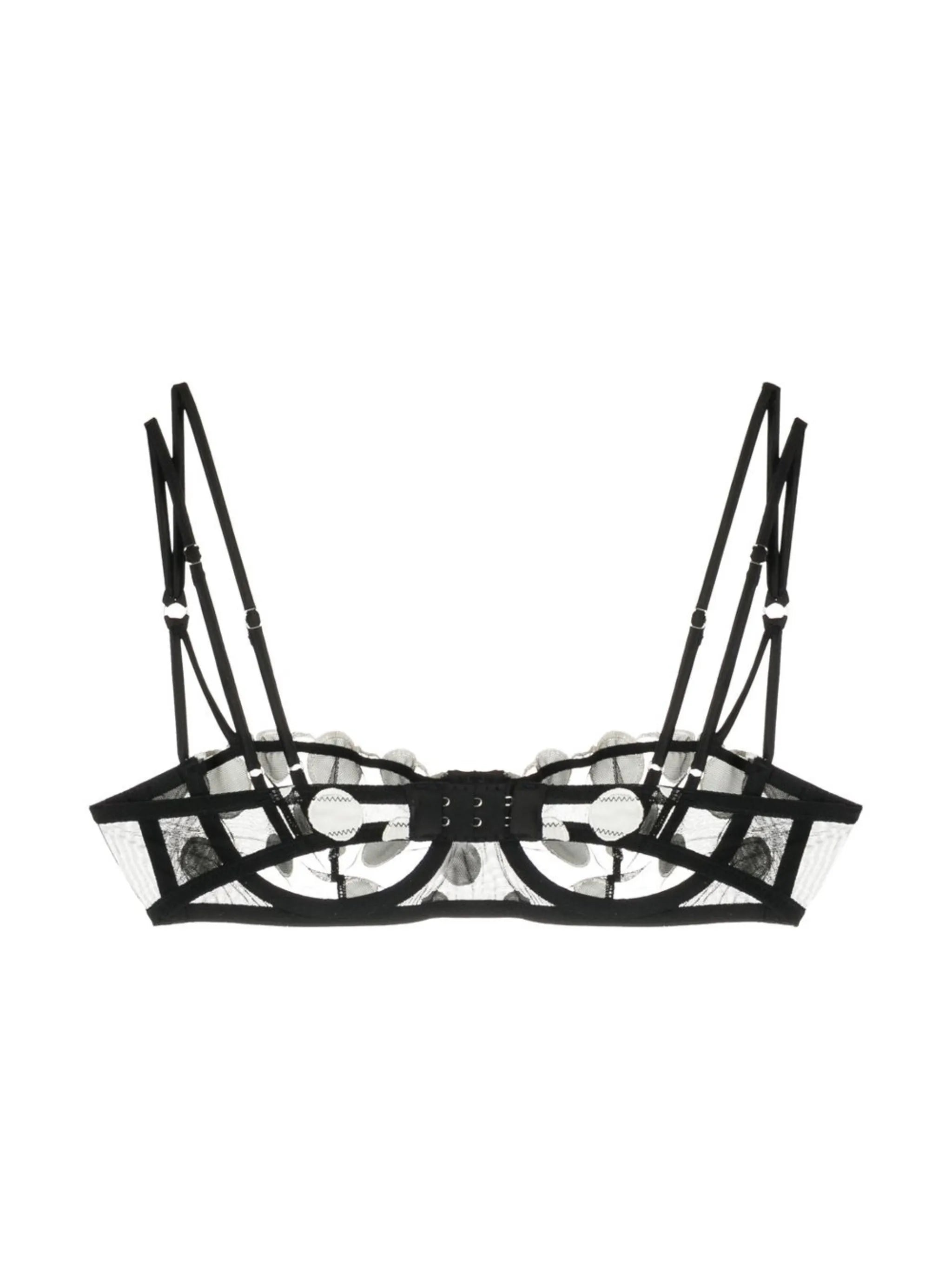 polka dot embroidered bra