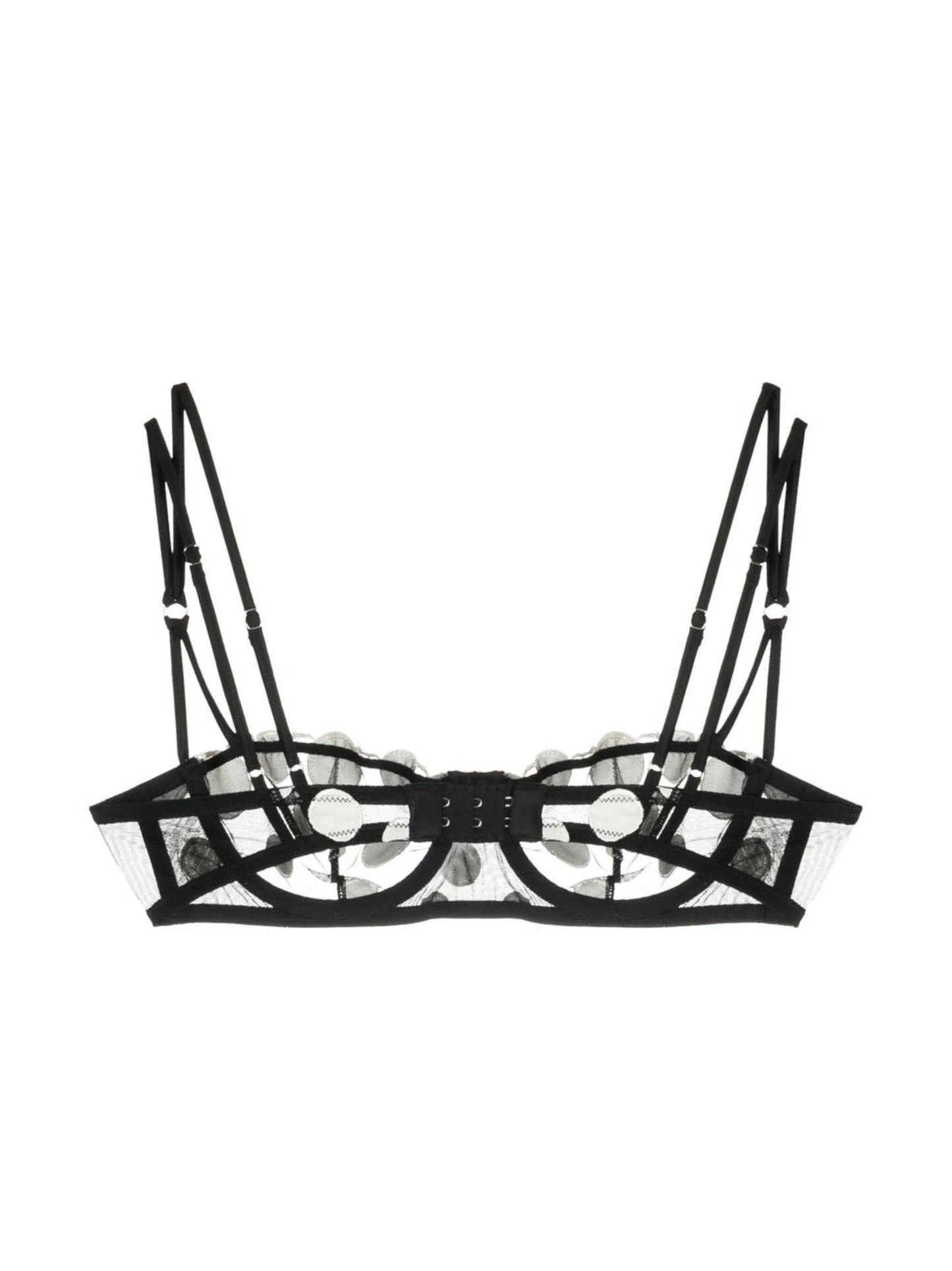 polka dot embroidered bra