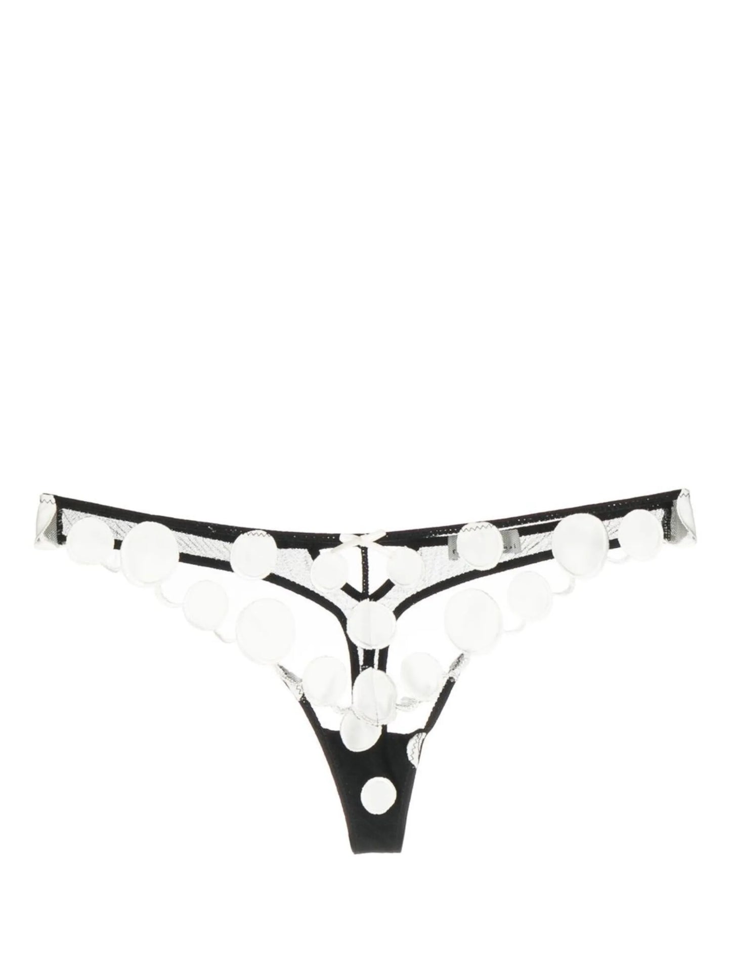 polka dot embroidered thong