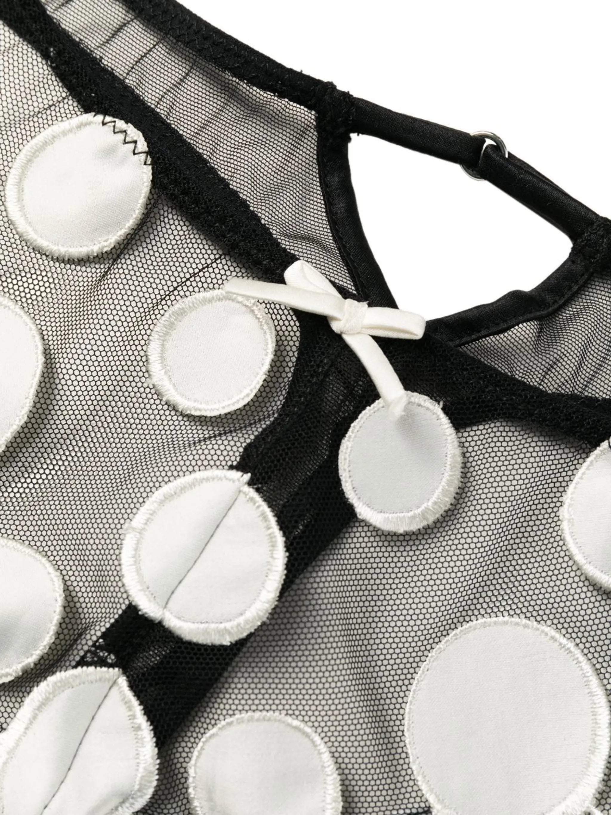 polka dot embroidered thong