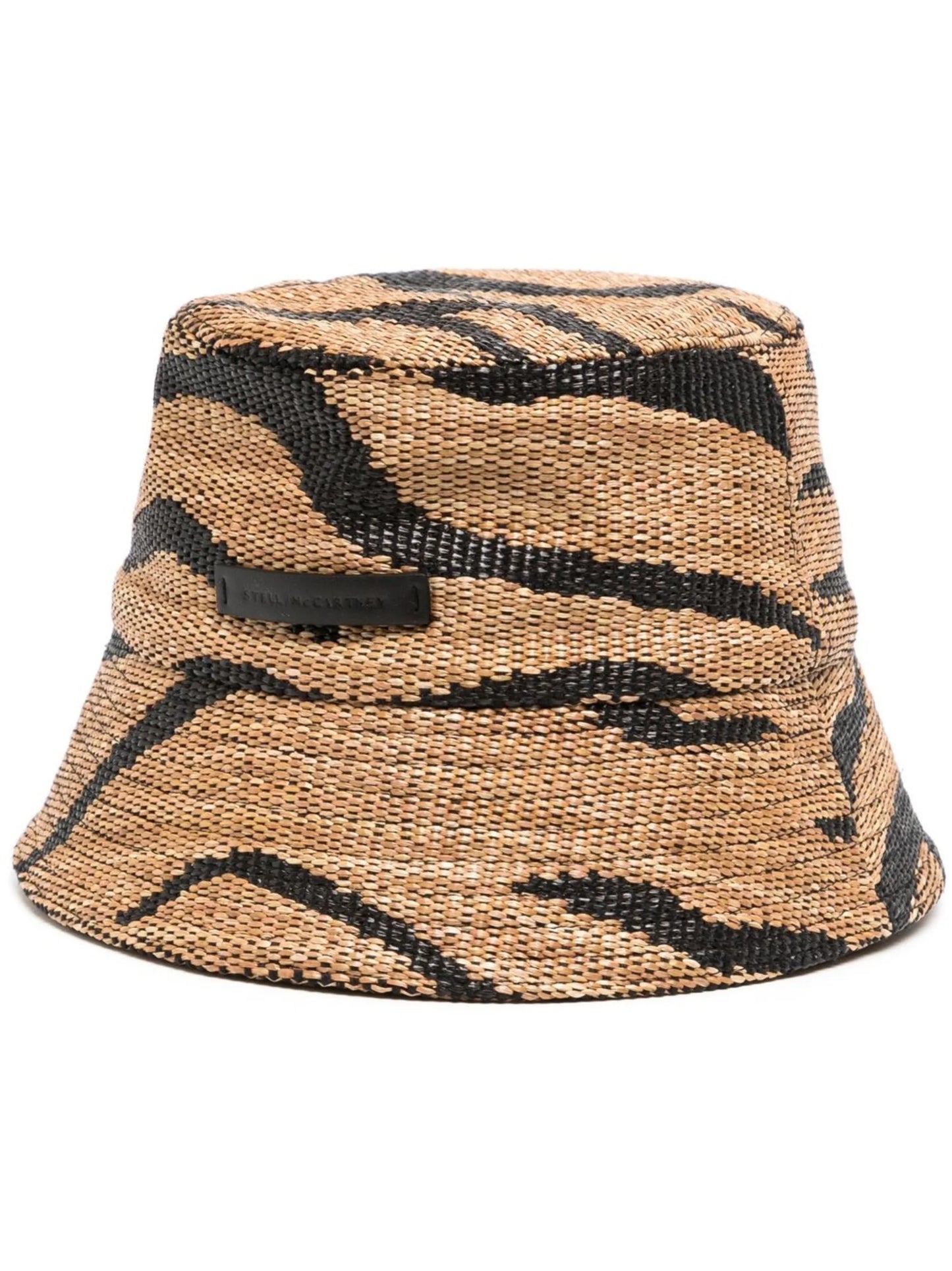 tiger-print woven bucket hat
