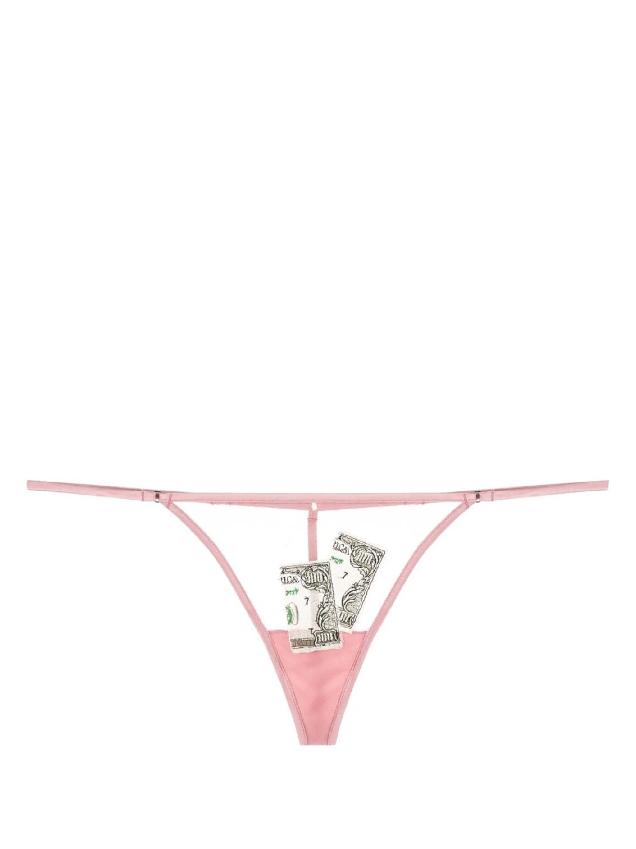 money embroidered g-string