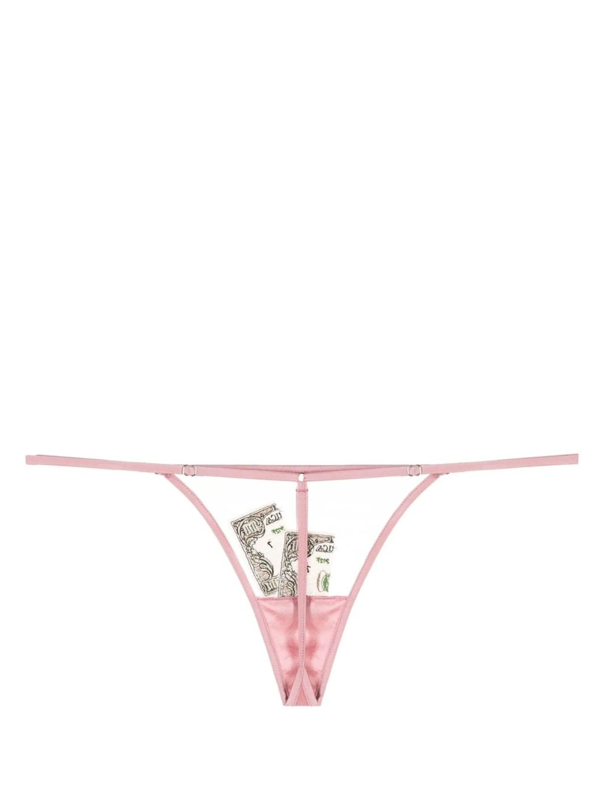 money embroidered g-string
