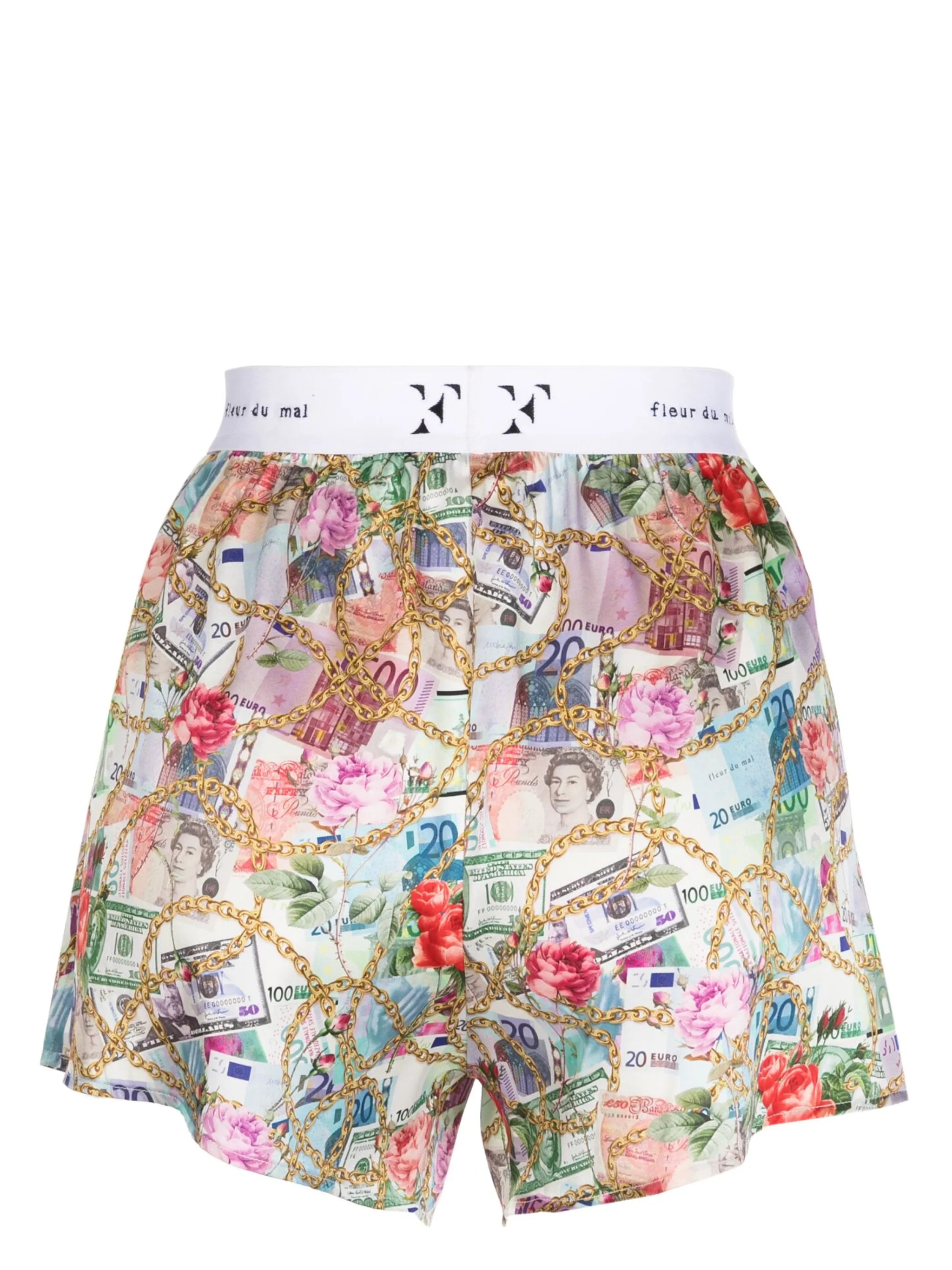 money-print stretch-silk unisex boxers