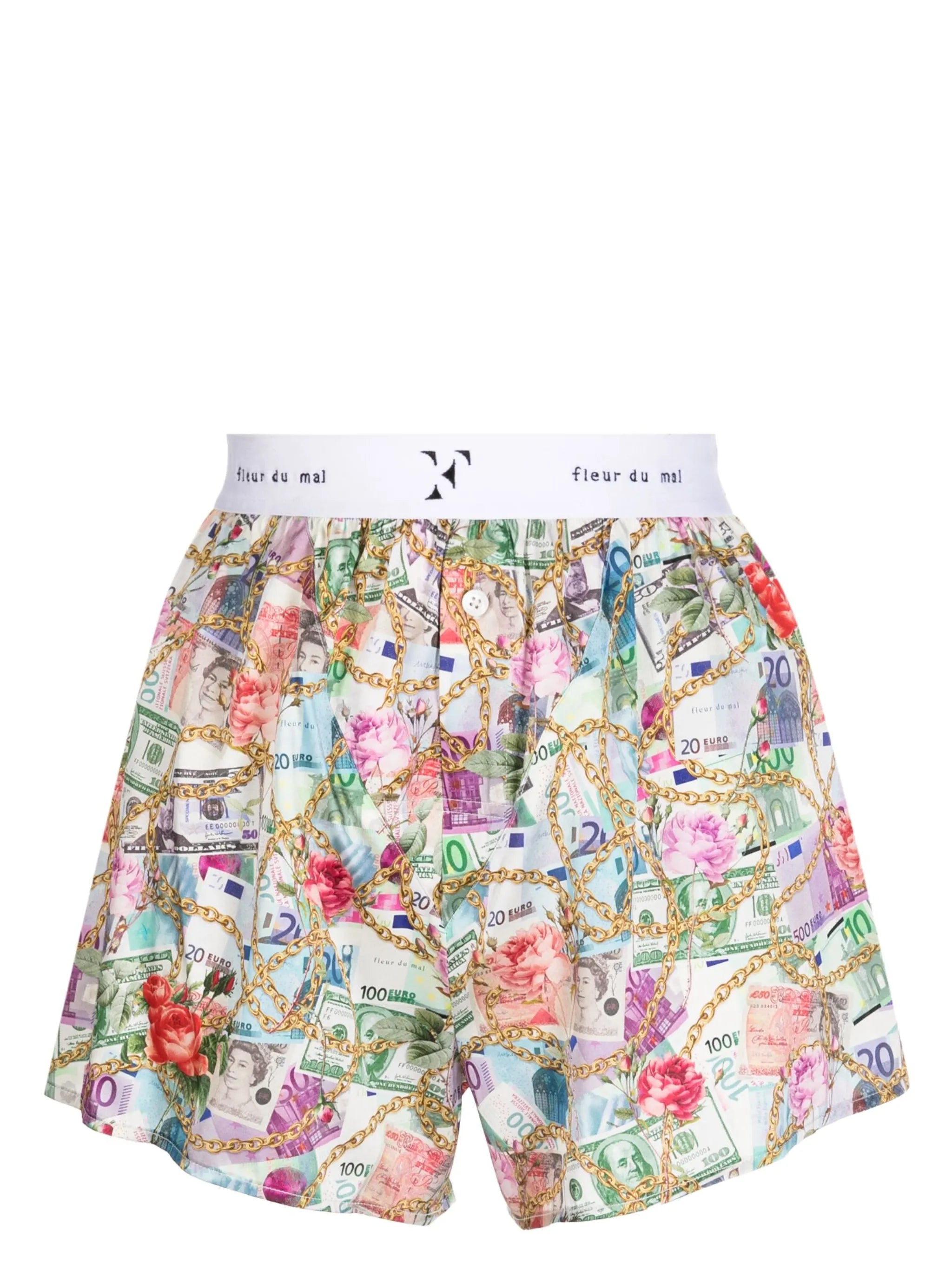 money-print stretch-silk unisex boxers