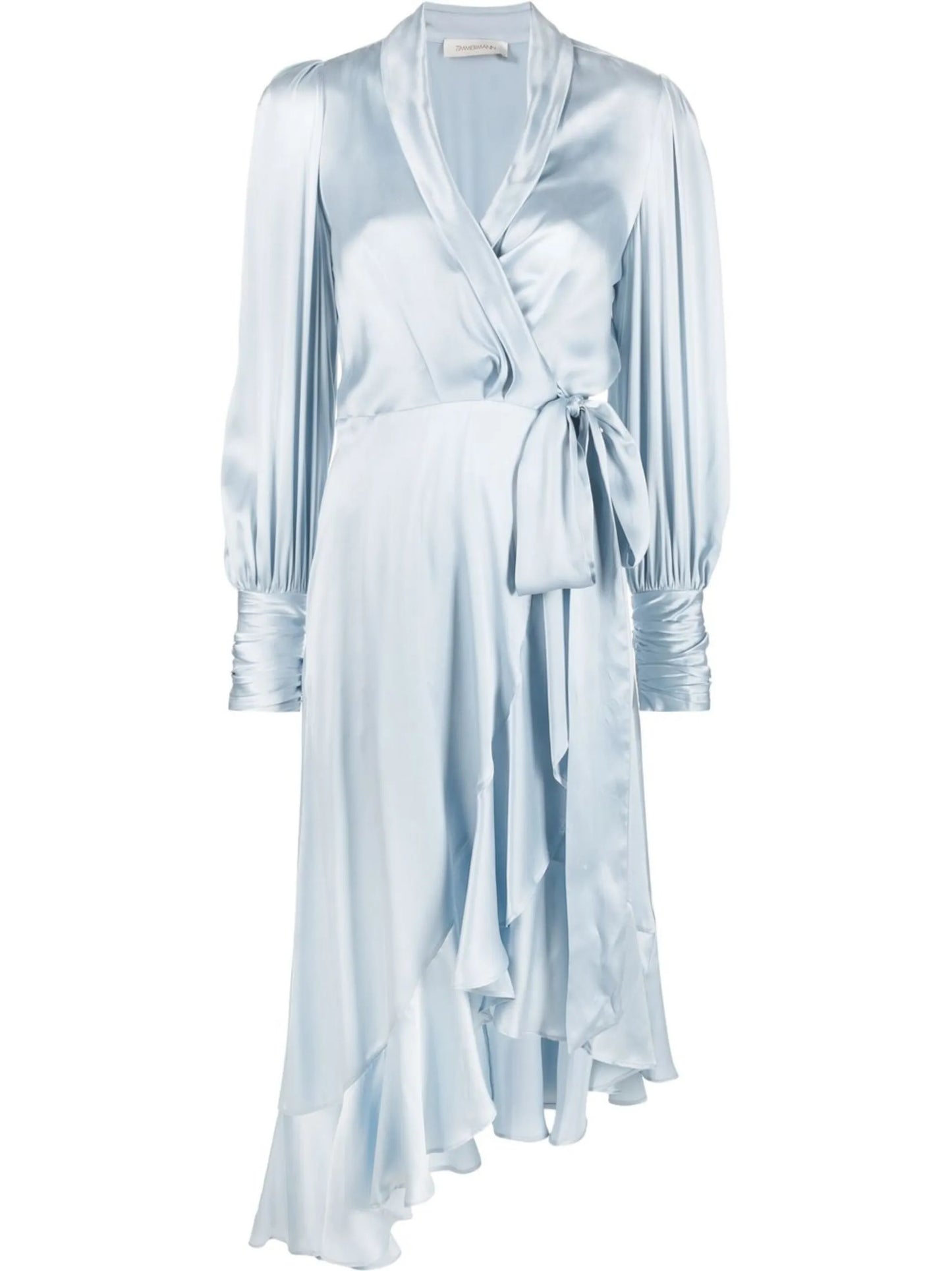 ruffle-trim silk dress
