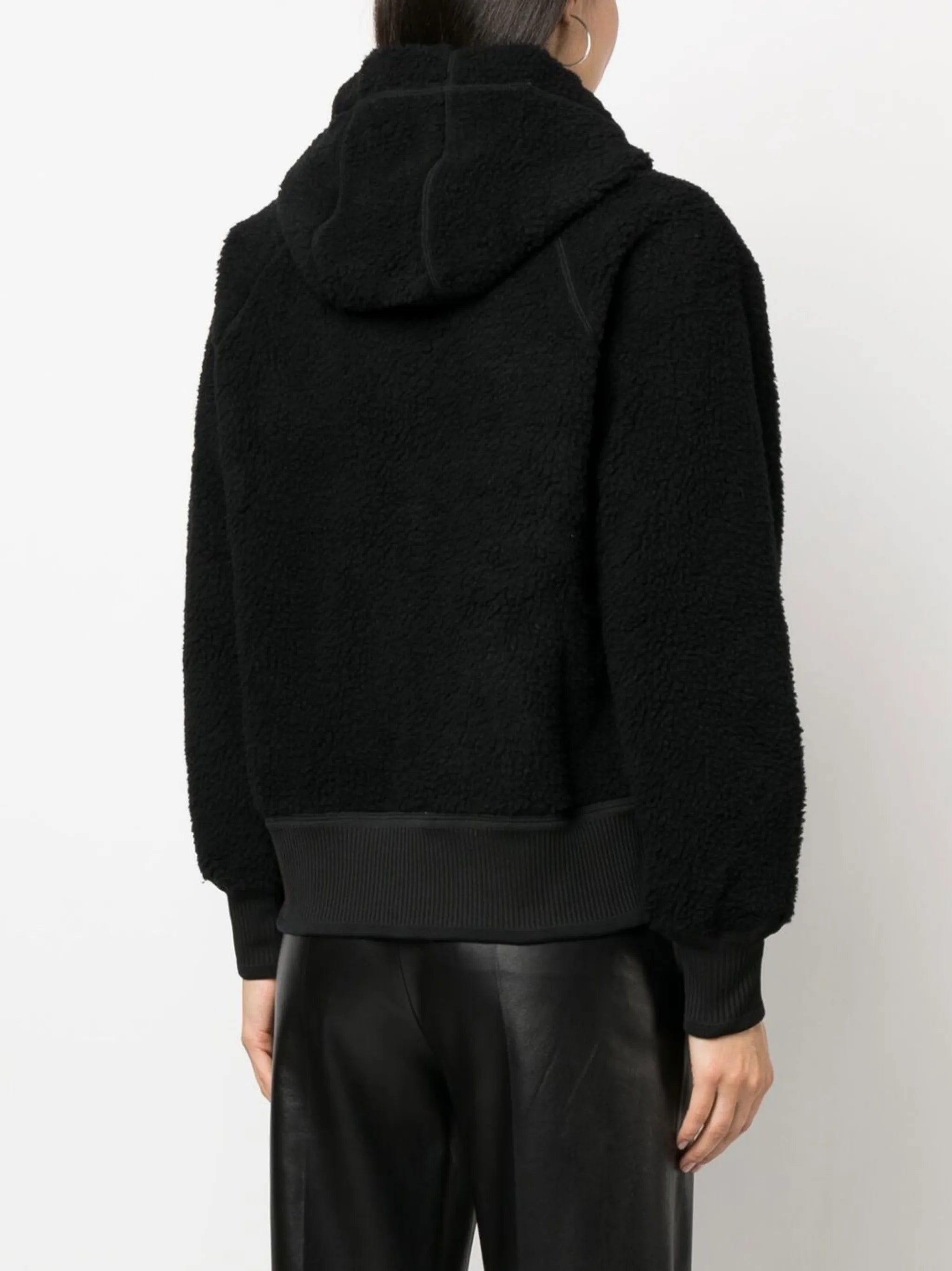 fleece zipped hooded jacket