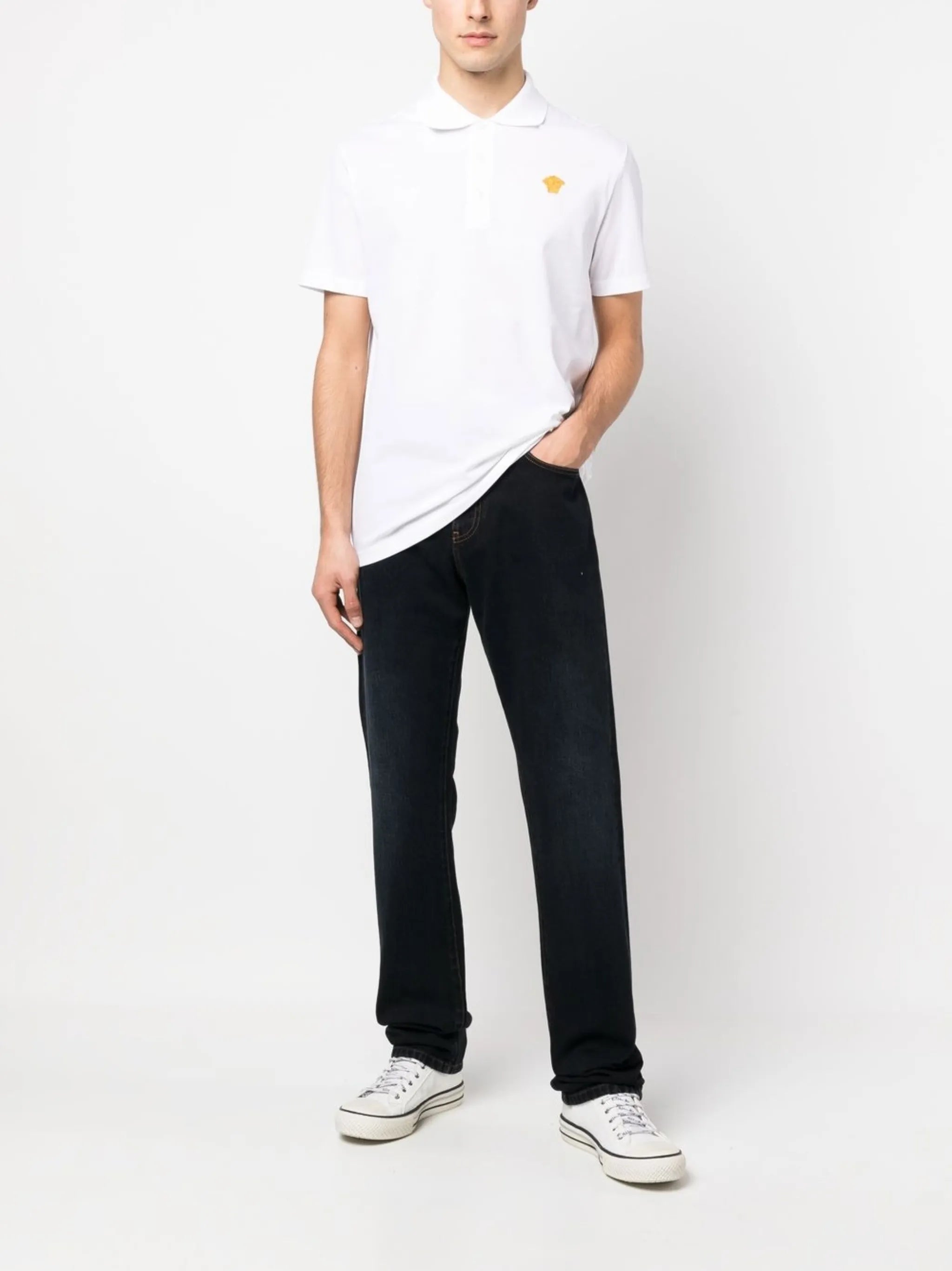Medusa embroidered polo shirt