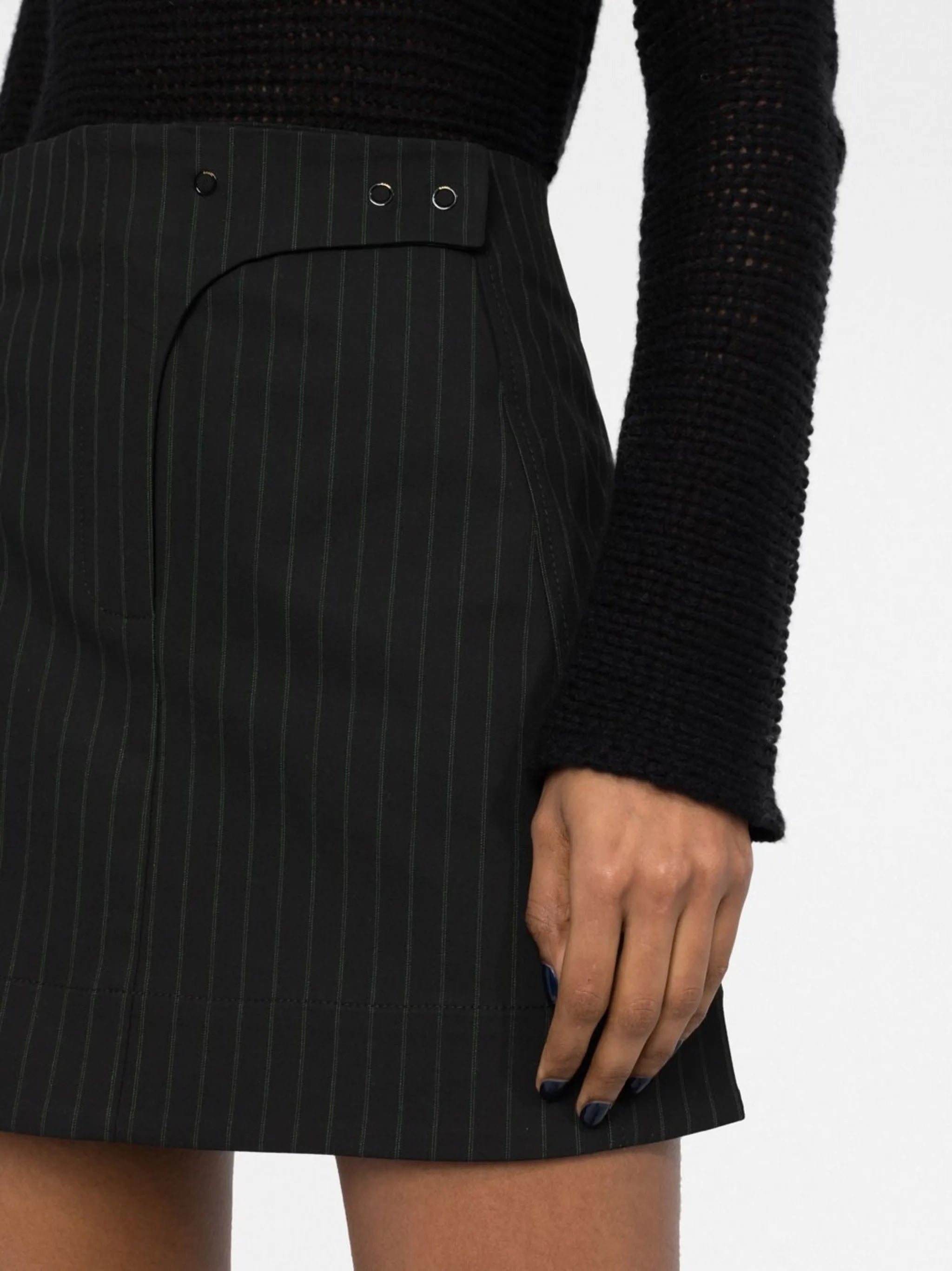 A-line pinstripe miniskirt