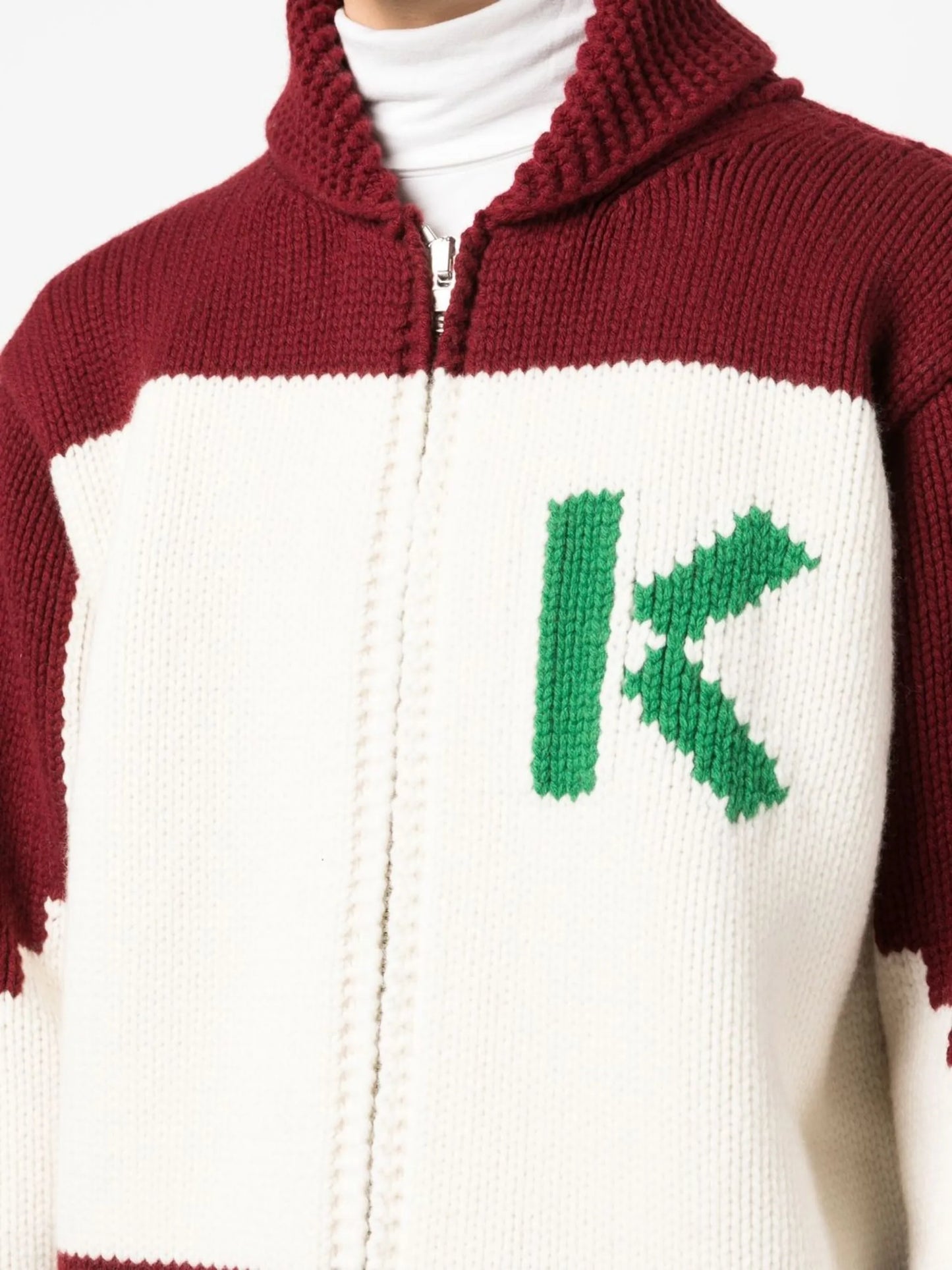 floral-intarsia wool cardigan