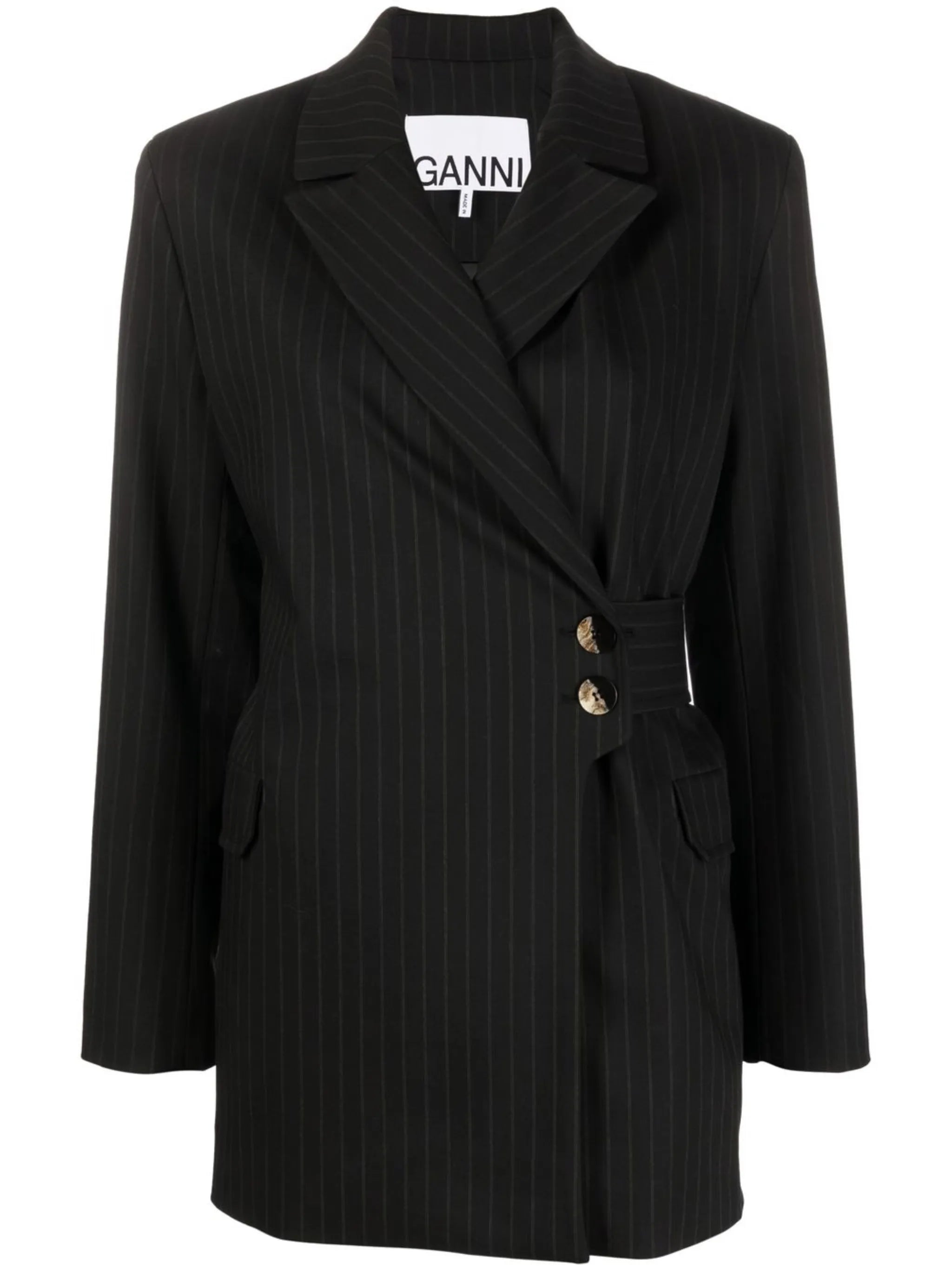 pinstripe button-fasten blazer