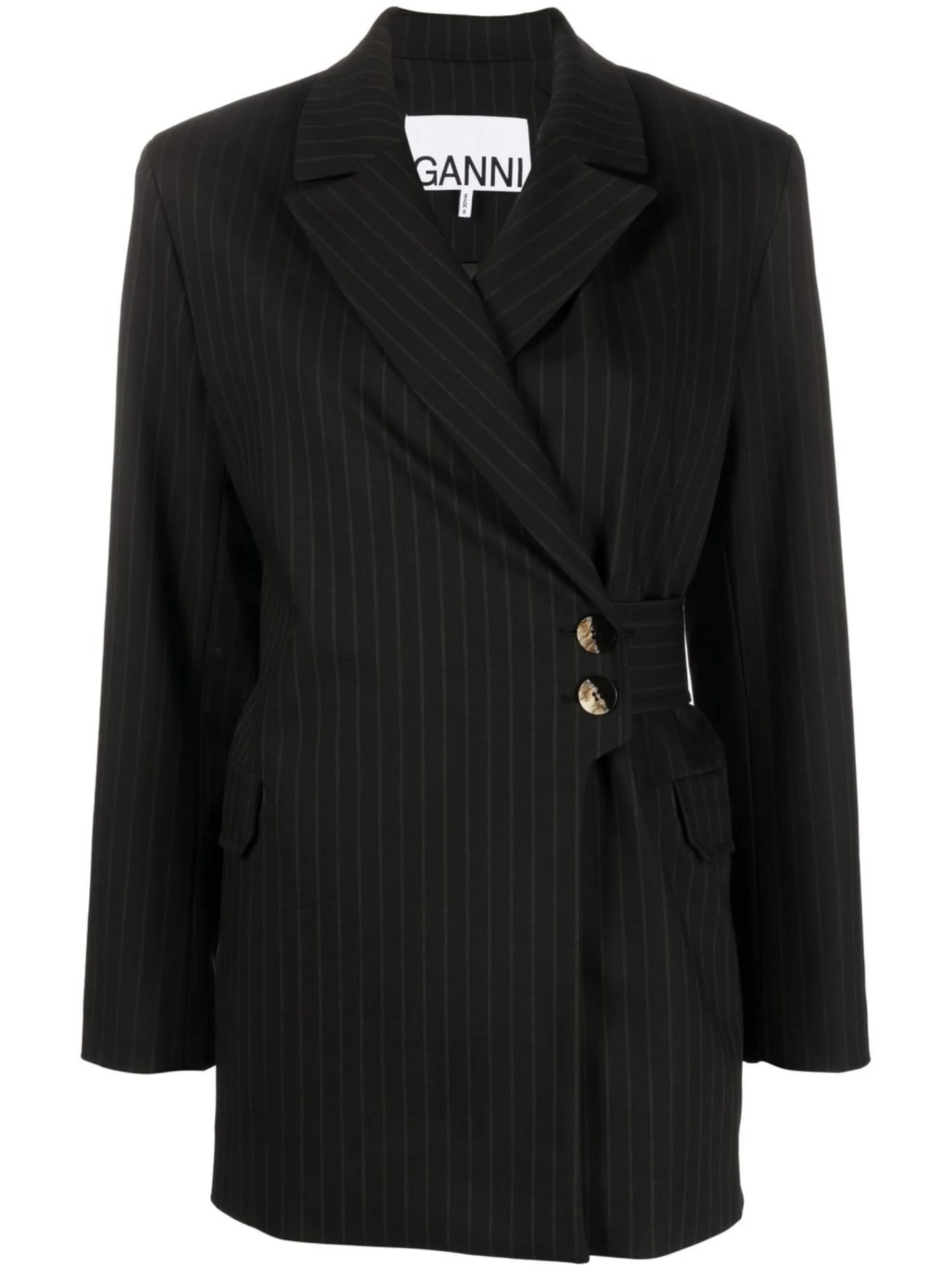 pinstripe button-fasten blazer