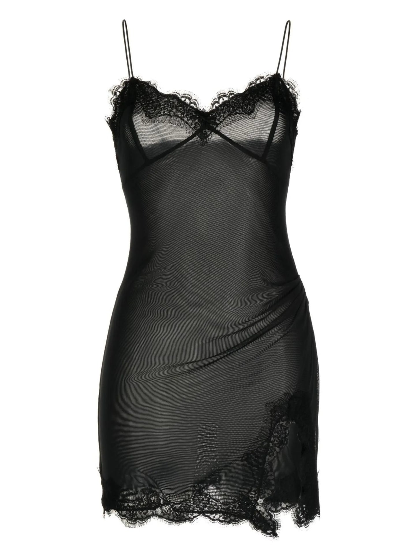 floral-lace detail mini dress