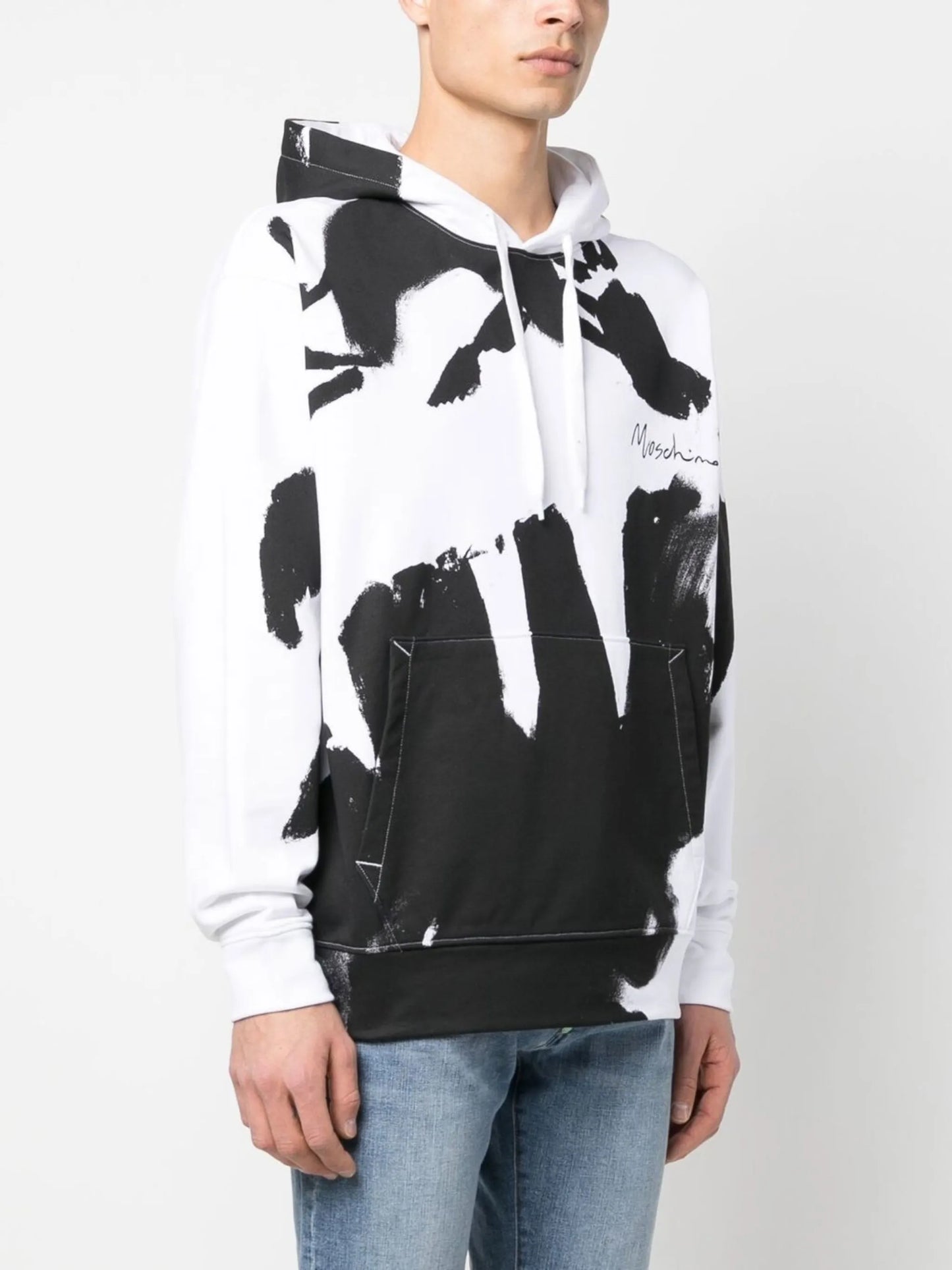 chest logo-print detail hoodie
