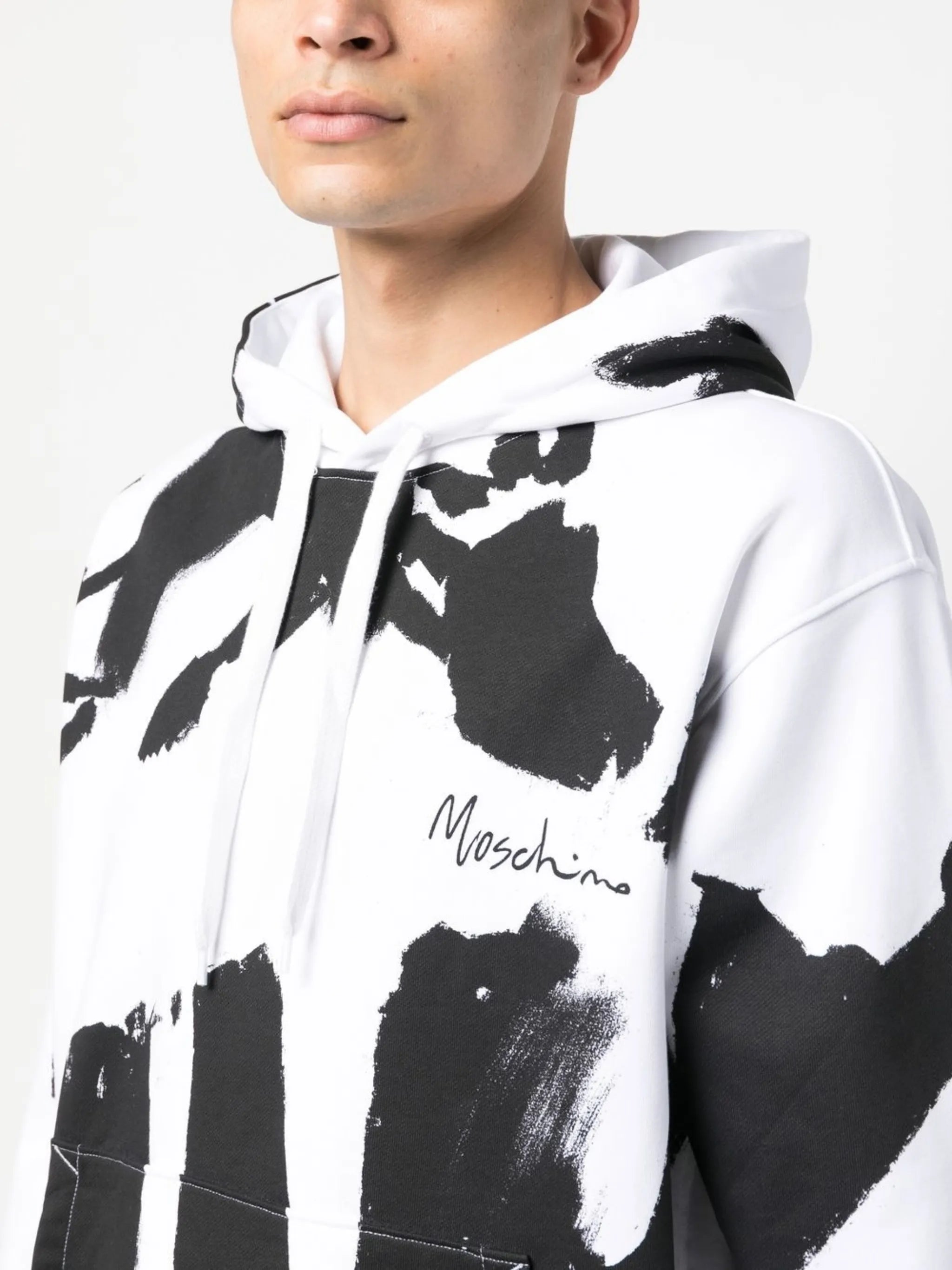 chest logo-print detail hoodie