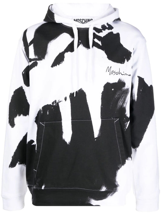 chest logo-print detail hoodie