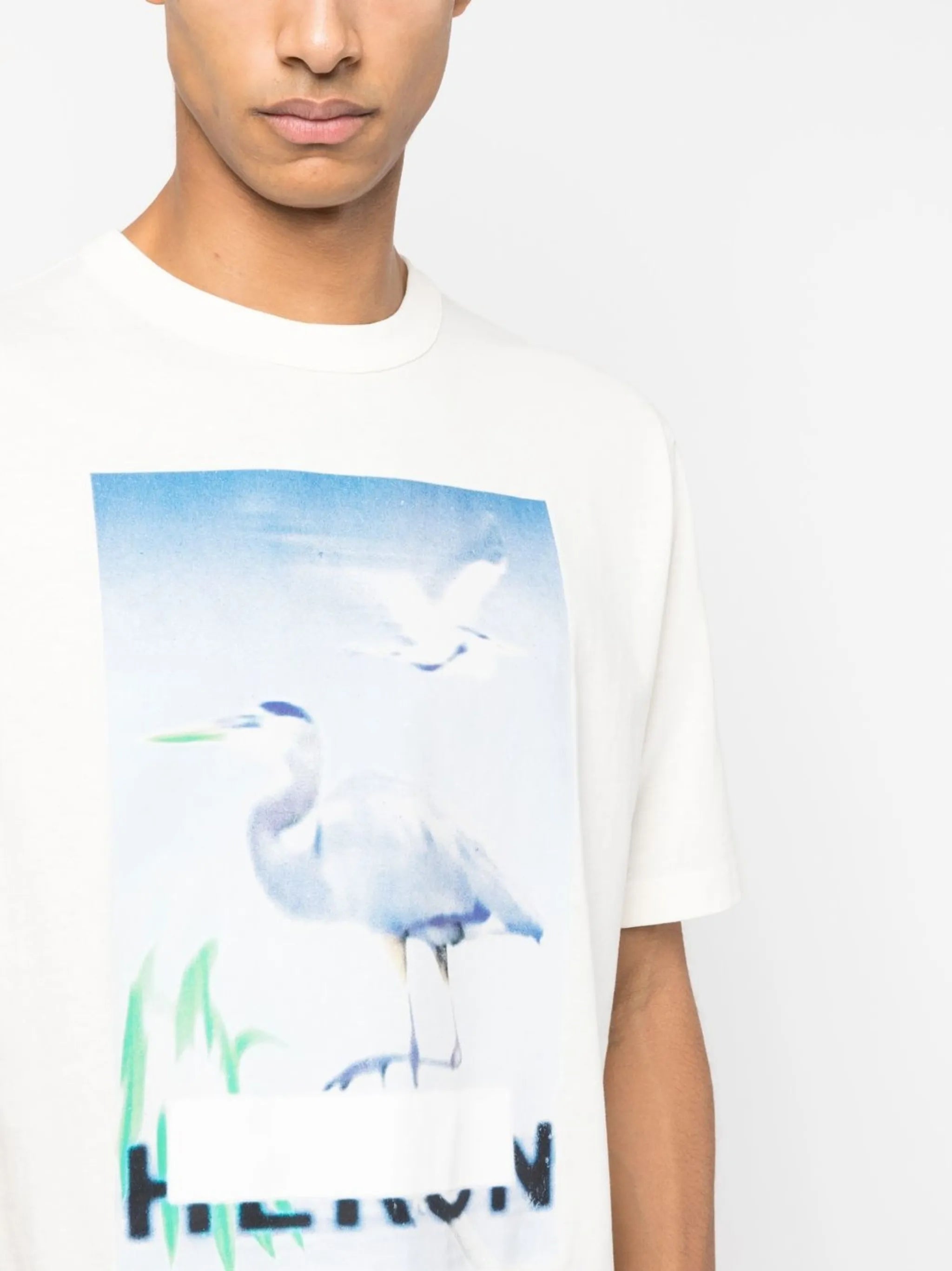 Censored Heron-print T-shirt