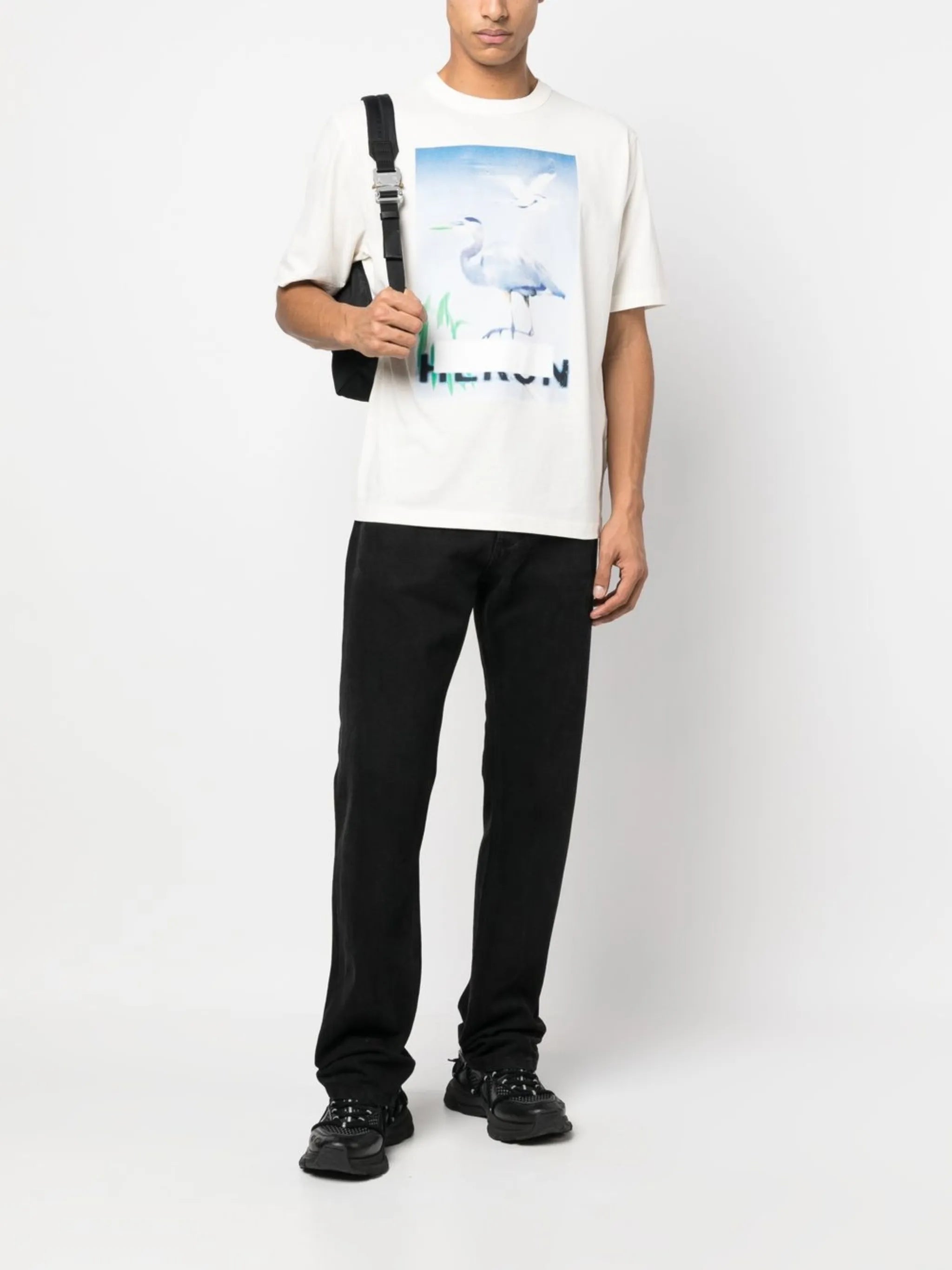 Censored Heron-print T-shirt