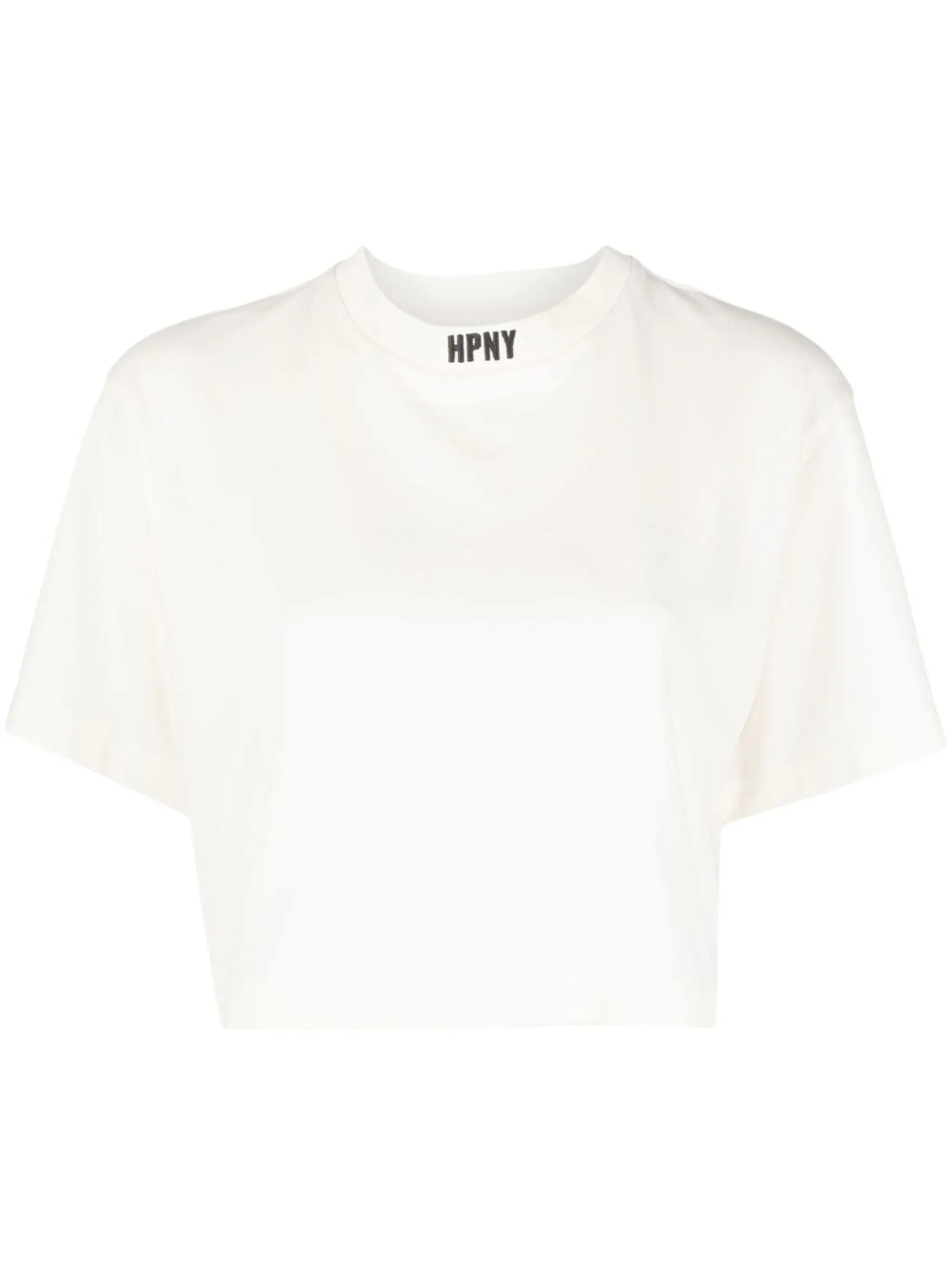 embroidered-logo cropped T-shirt