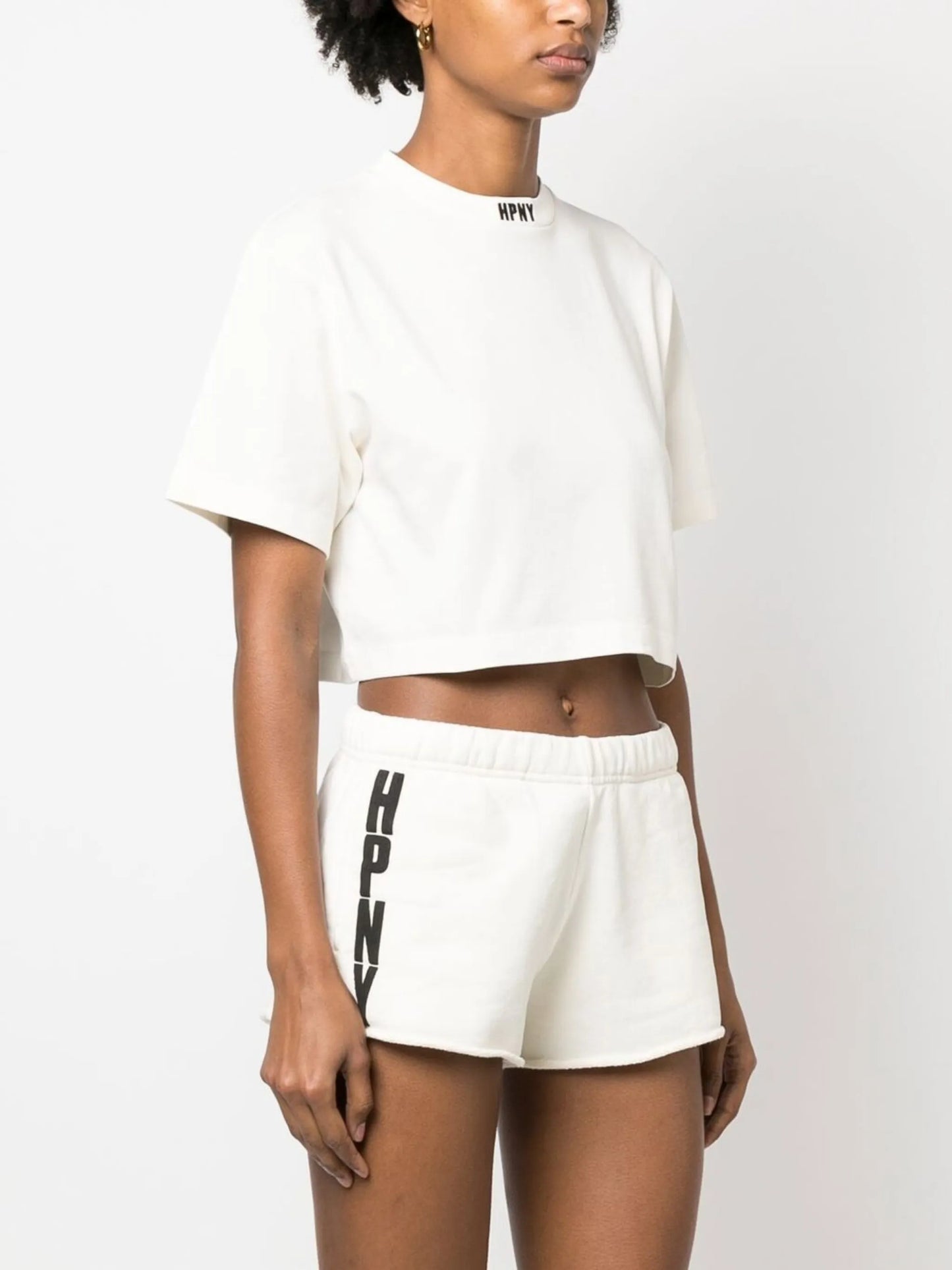 embroidered-logo cropped T-shirt