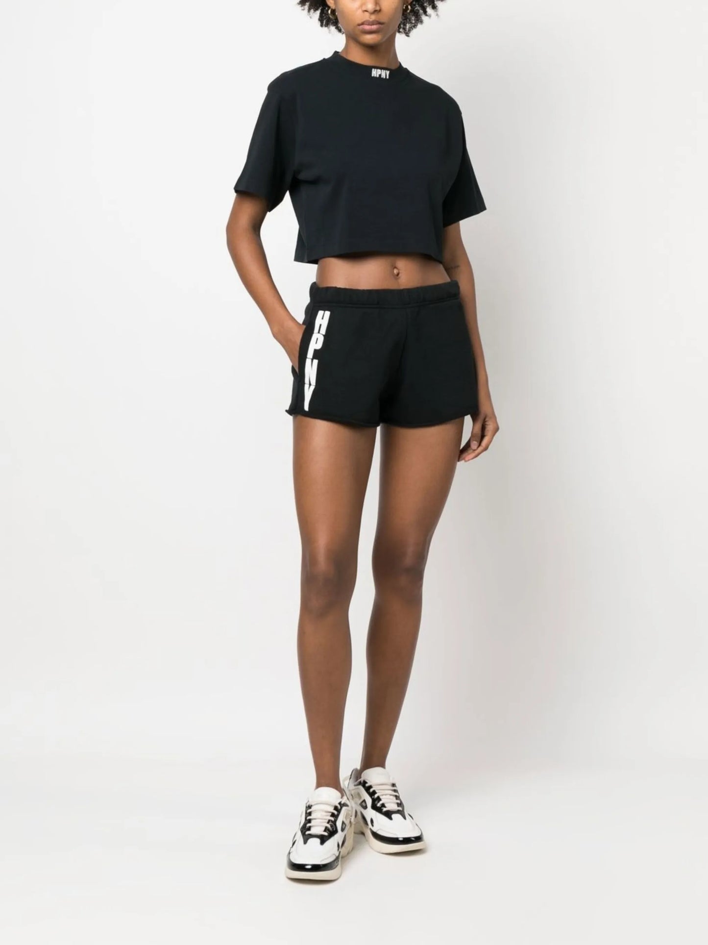 embroidered-logo cropped T-shirt