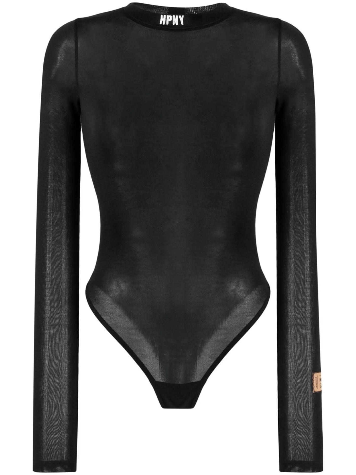 logo-collar fine knit bodysuit