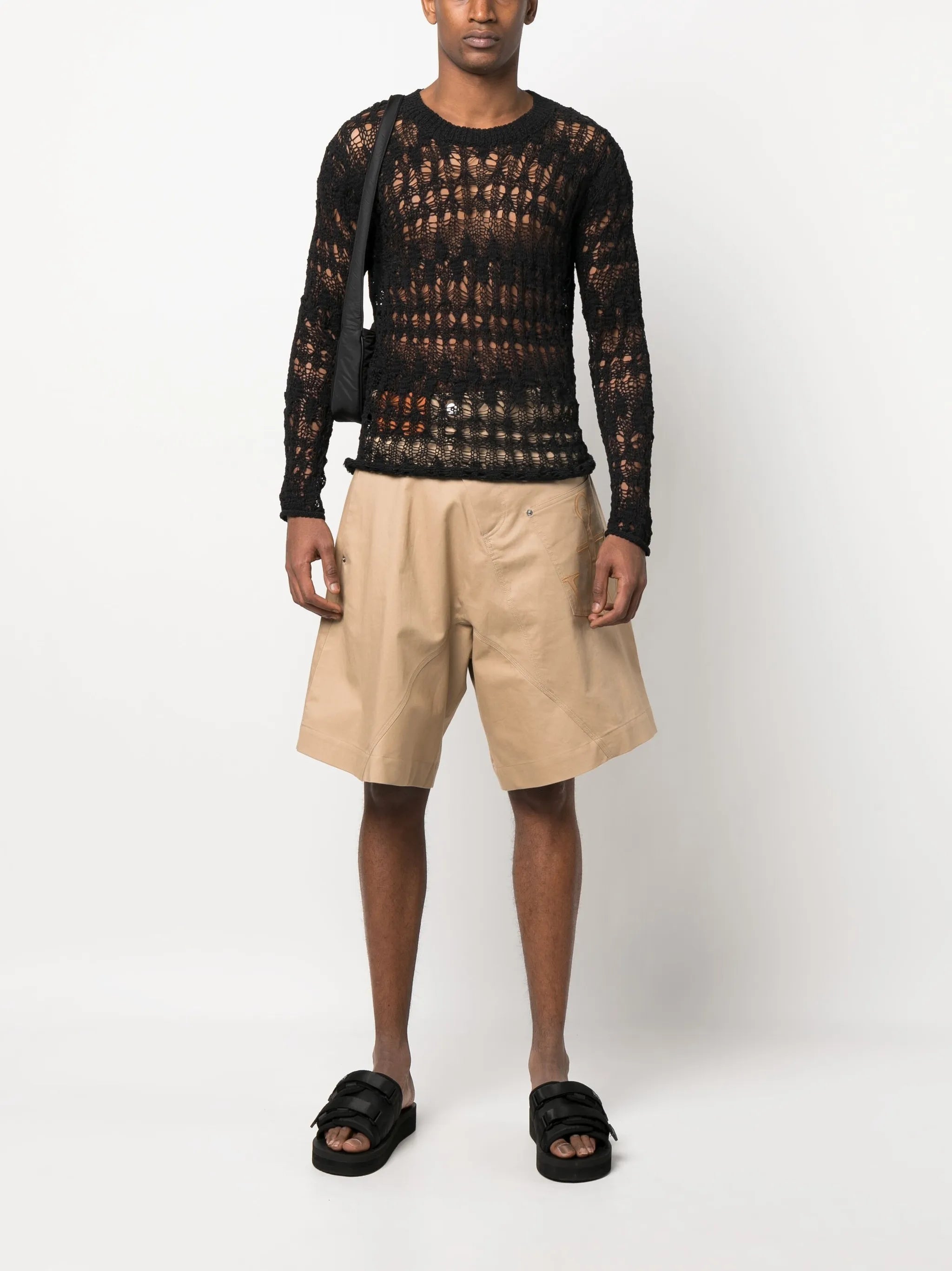 open-knit crochet jumper